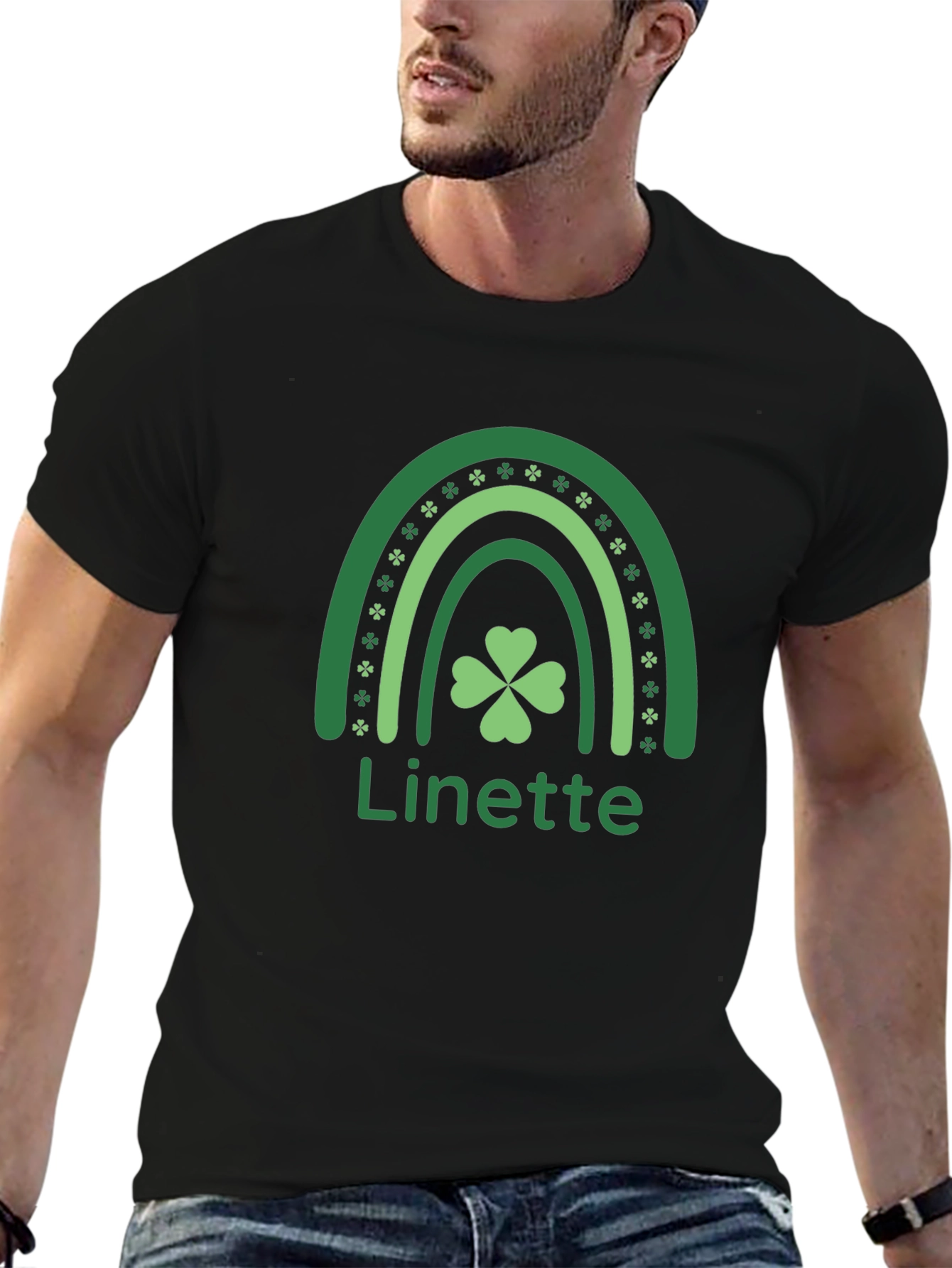 St. Patricks Day Linette Rainbow Shamrock T-Shirt