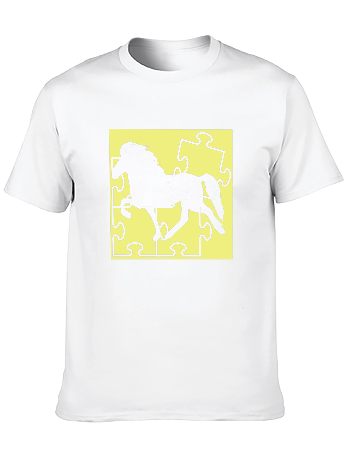 Puzzle Horse Black T-Shirt