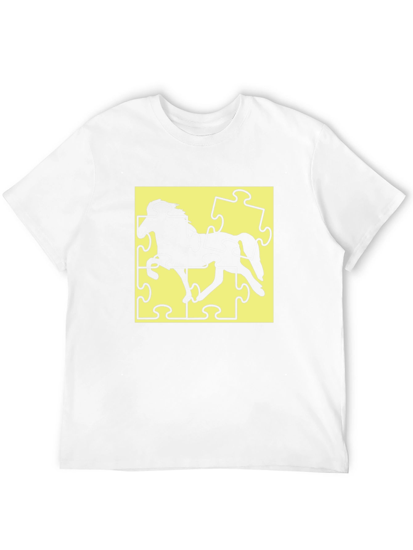 Puzzle Horse Black T-Shirt