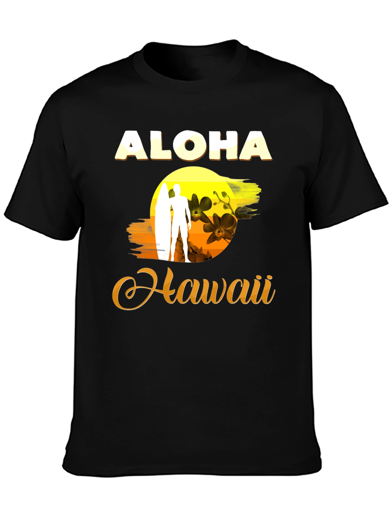 Aloha Hawaii Graphic Tee - Surfer Design