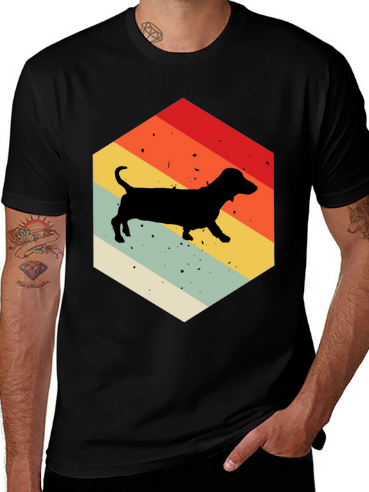 Retro Dachshund Hexagon T-Shirt