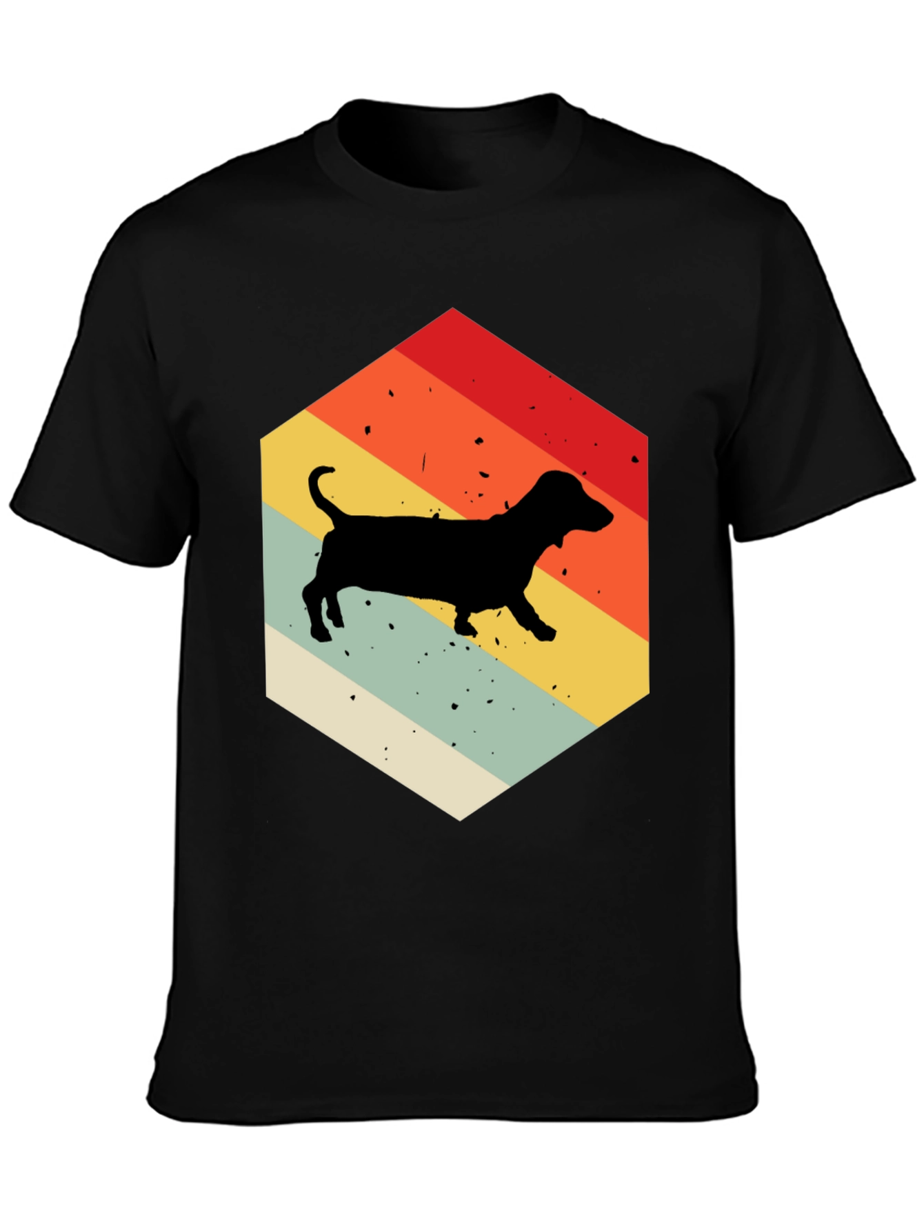 Retro Dachshund Hexagon T-Shirt