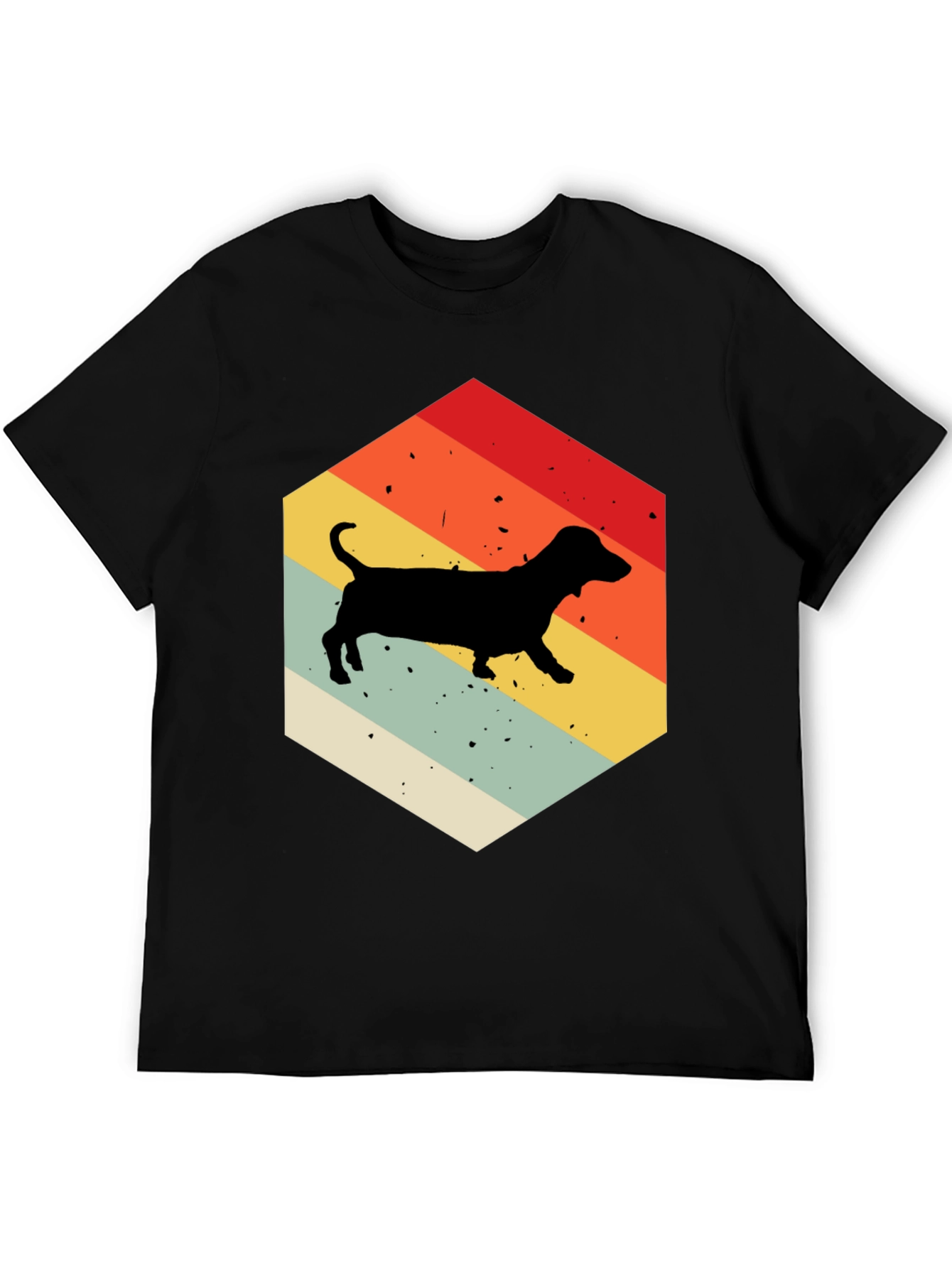 Retro Dachshund Hexagon T-Shirt