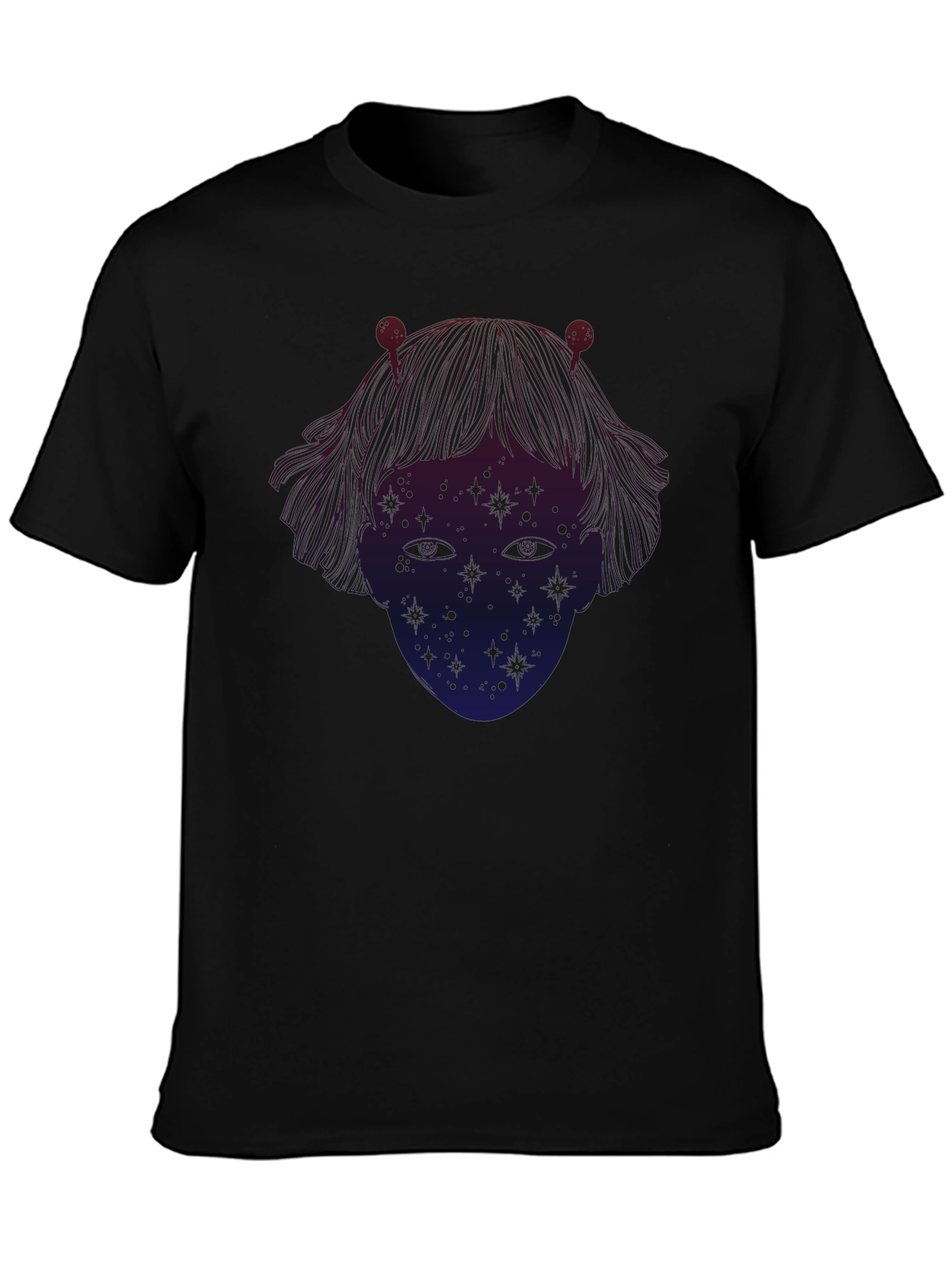 Cosmic Girl T-Shirt - Black - Unique Starry Design
