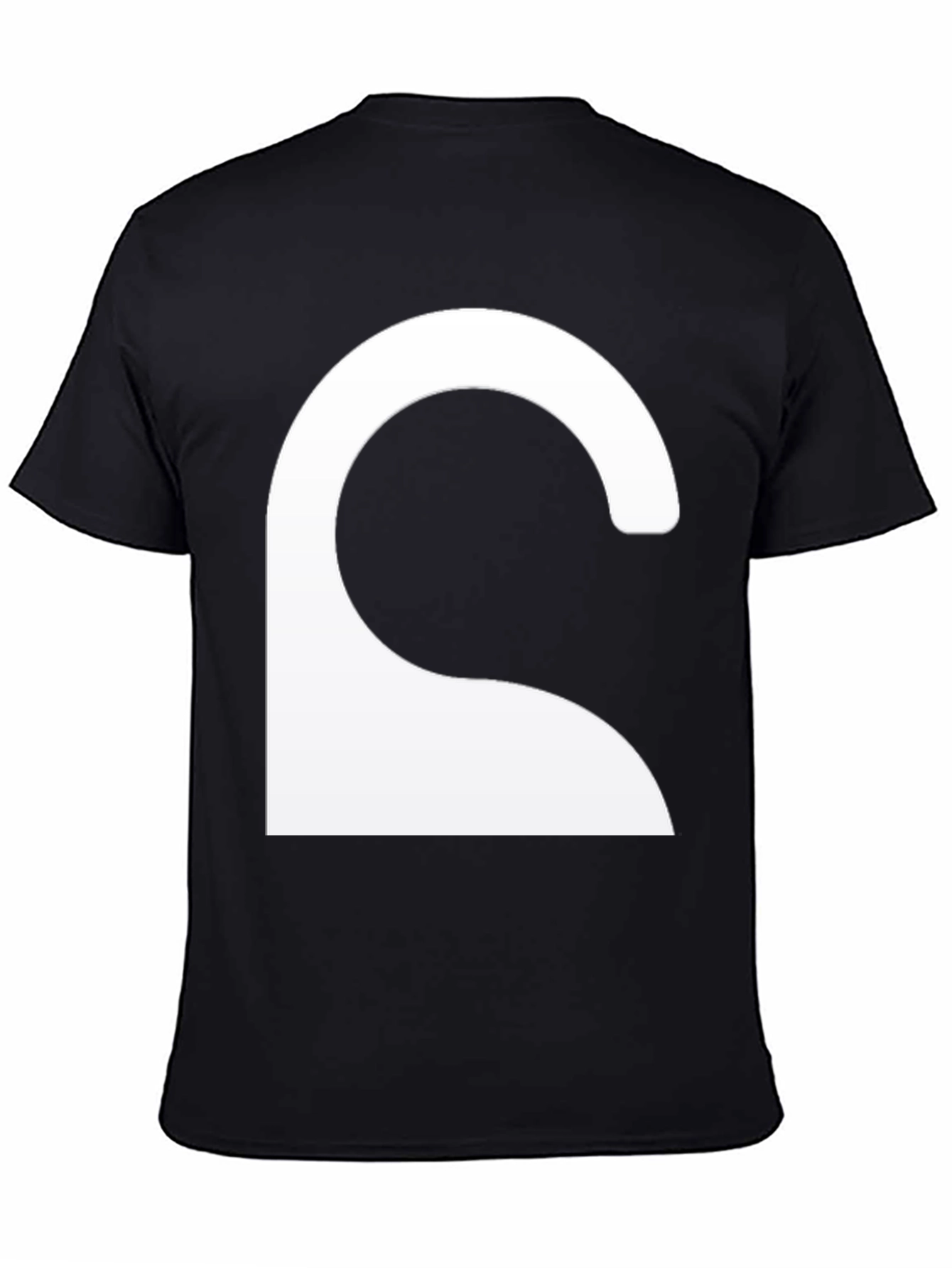 Abstract Curve Graphic Black T-Shirt