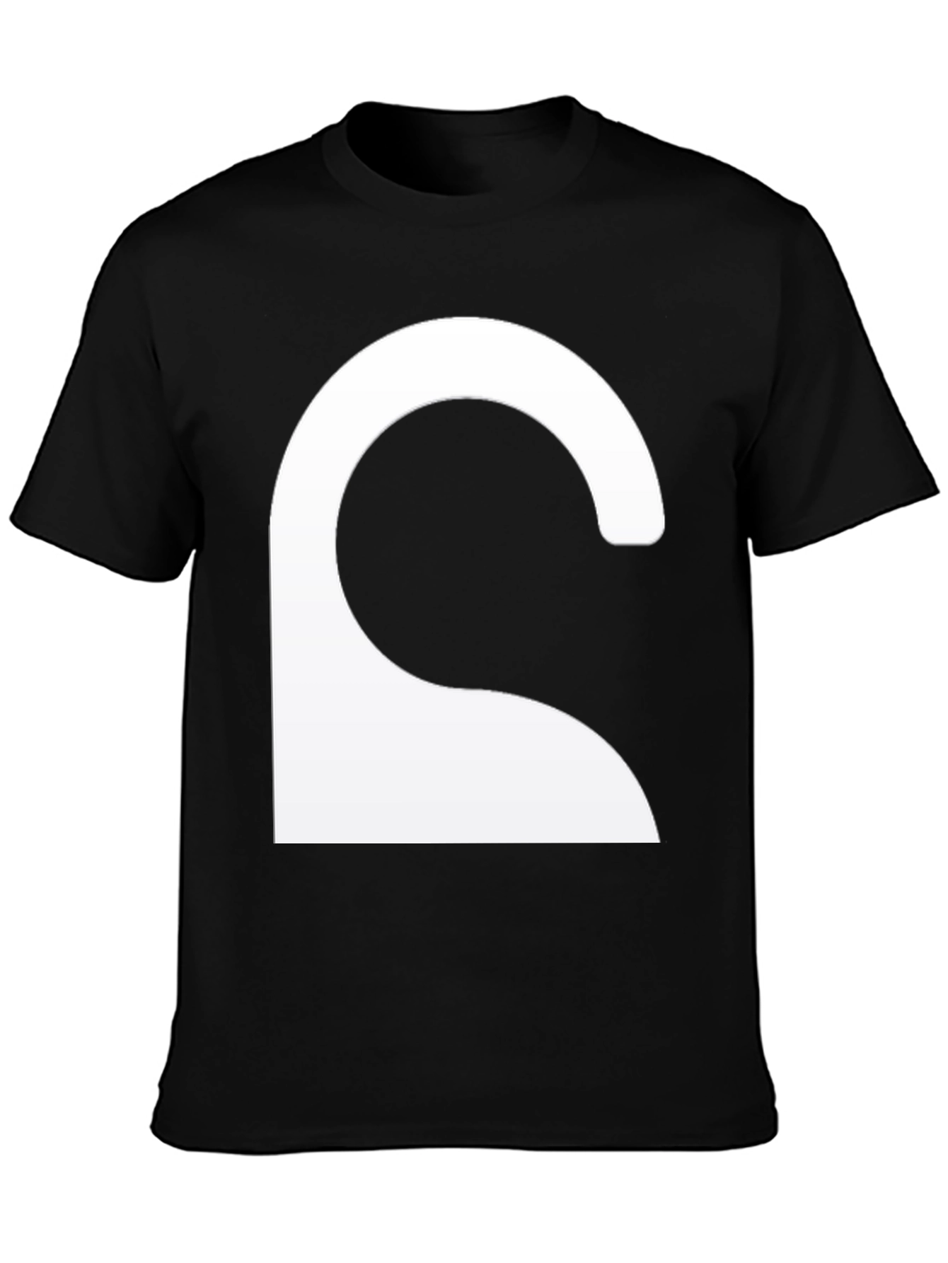 Abstract Curve Graphic Black T-Shirt