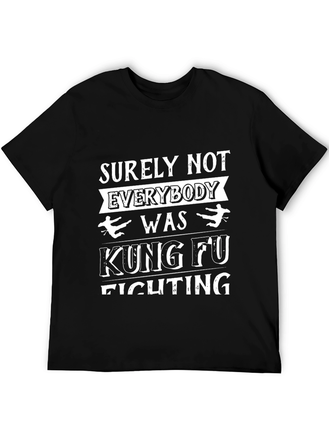 Kung Fu Fighting Graphic Tee - Black Cotton T-Shirt