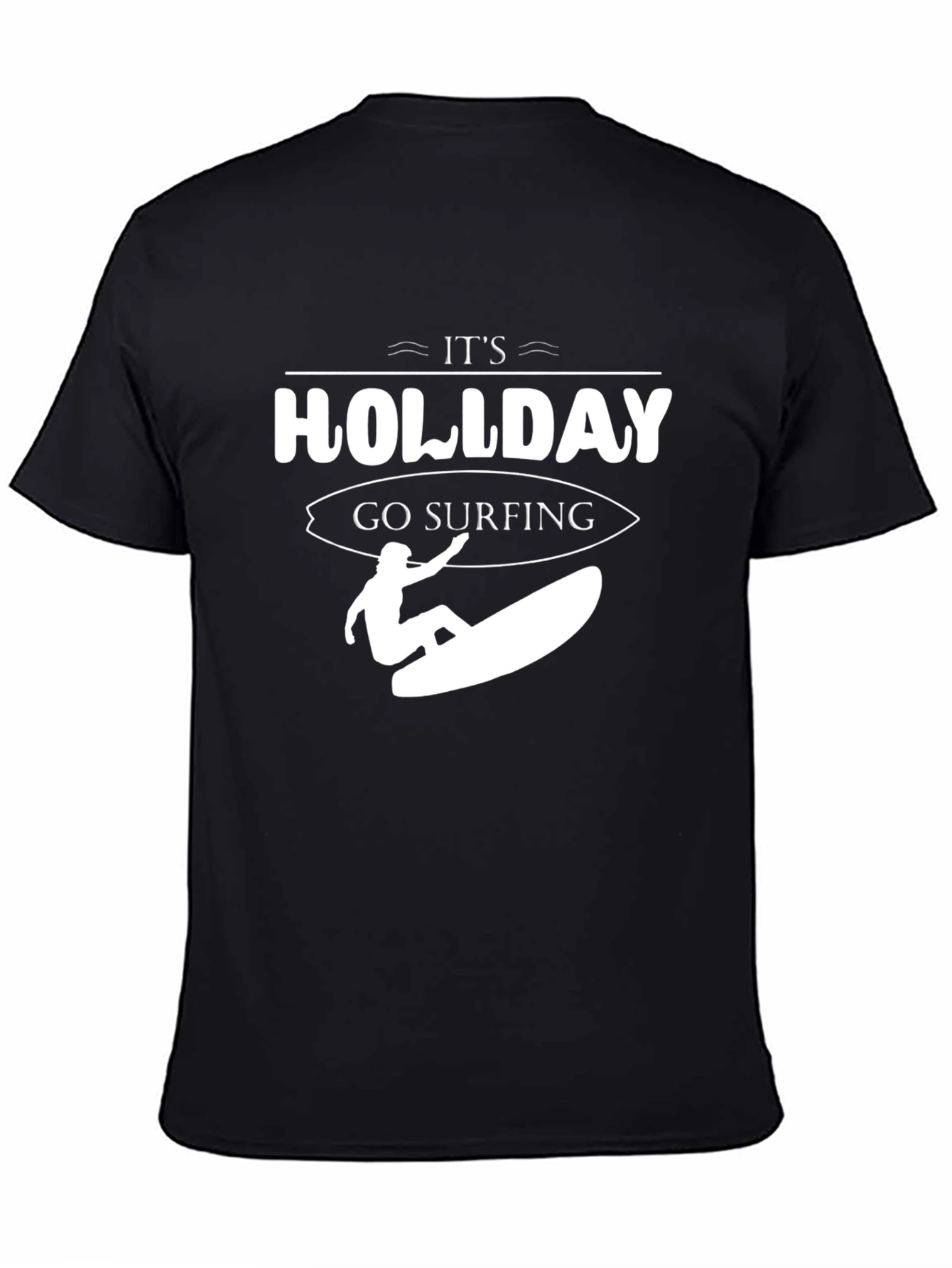 Its Holliday Go Surfing Black T-Shirt