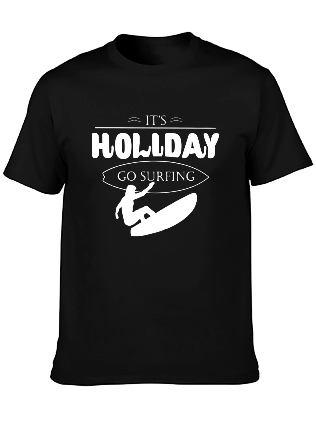 Its Holliday Go Surfing Black T-Shirt