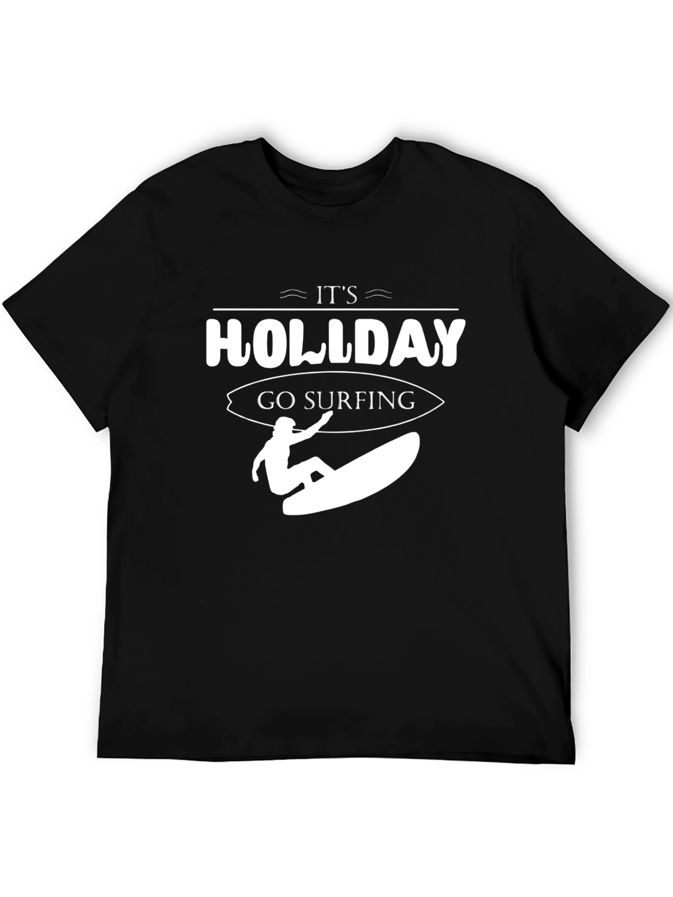 Its Holliday Go Surfing Black T-Shirt
