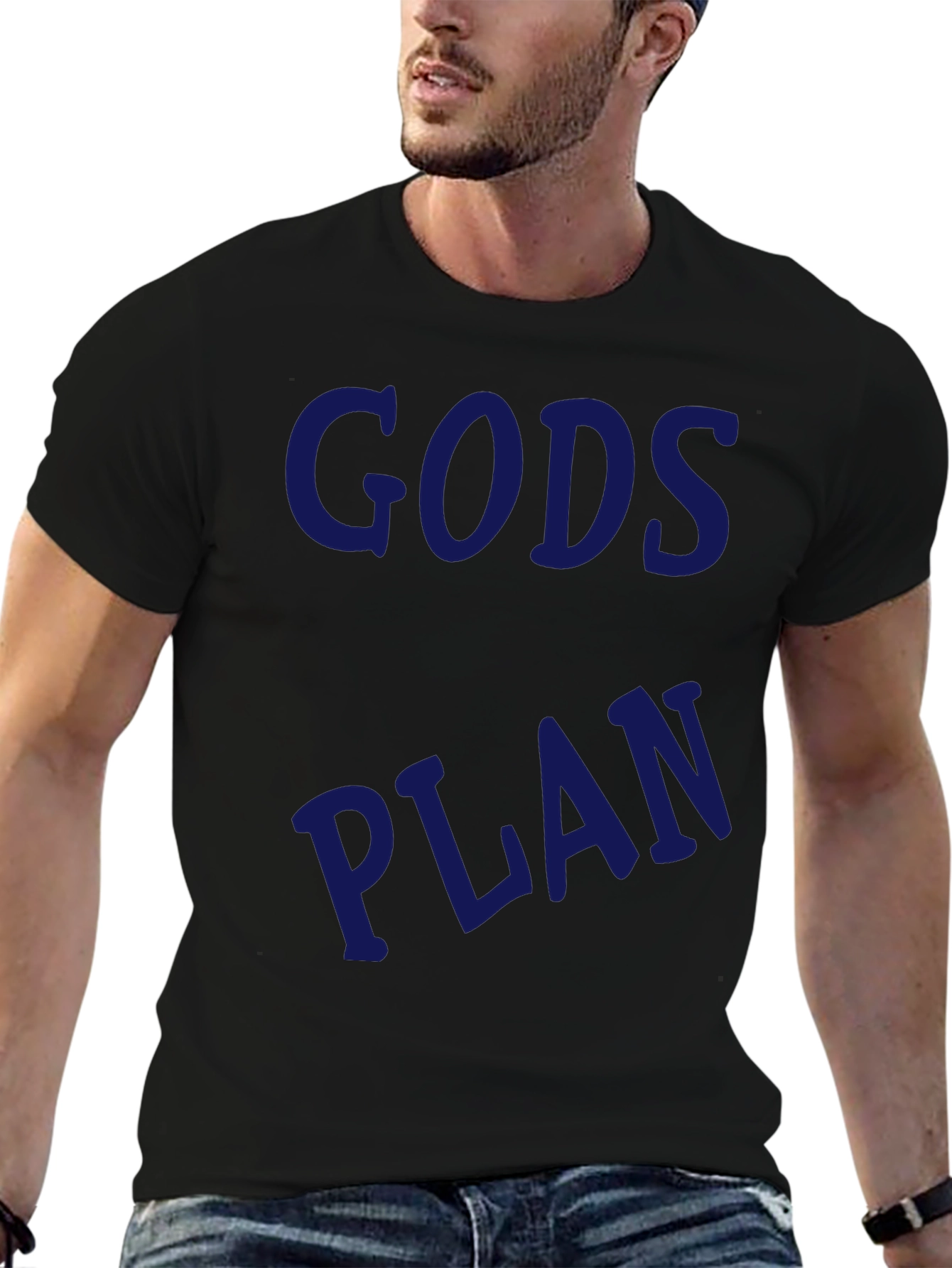 Gods Plan Graphic Tee - Black Casual T-Shirt