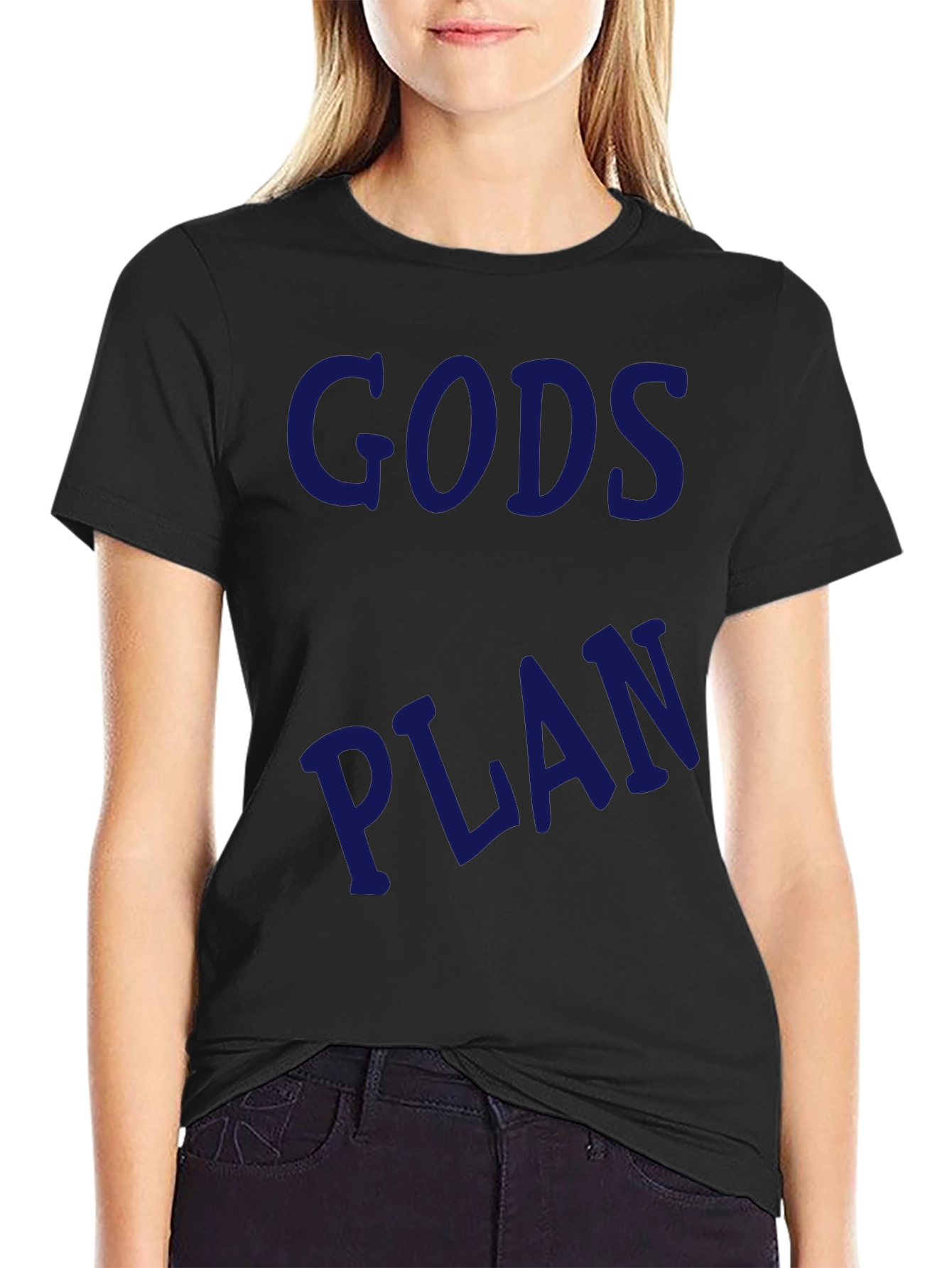 Gods Plan Graphic Tee - Black Casual T-Shirt