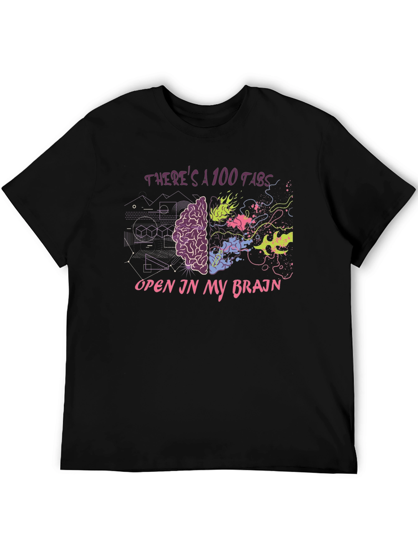 100 Tabs Brain T-Shirt - Creative & Comfortable