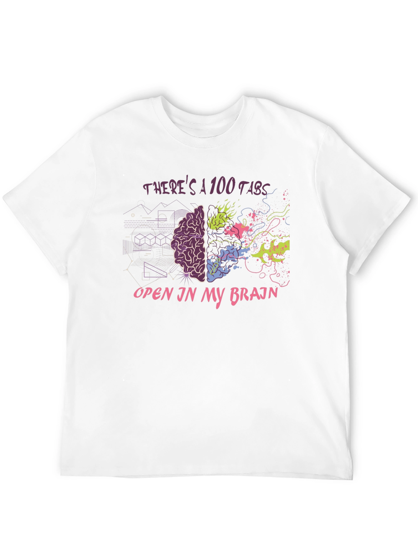 100 Tabs Brain T-Shirt - Creative & Comfortable