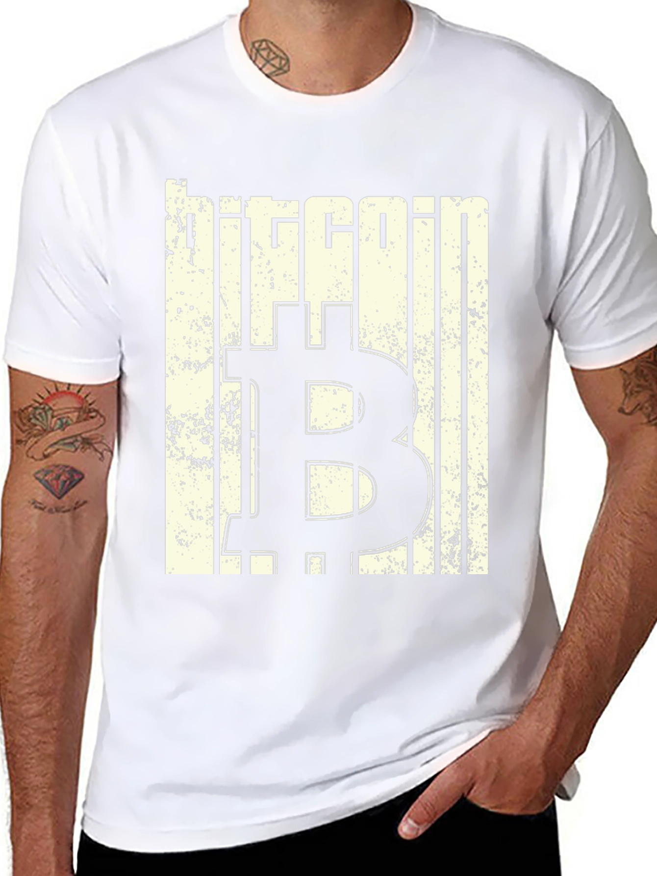 Bitcoin Graphic Print Black T-Shirt