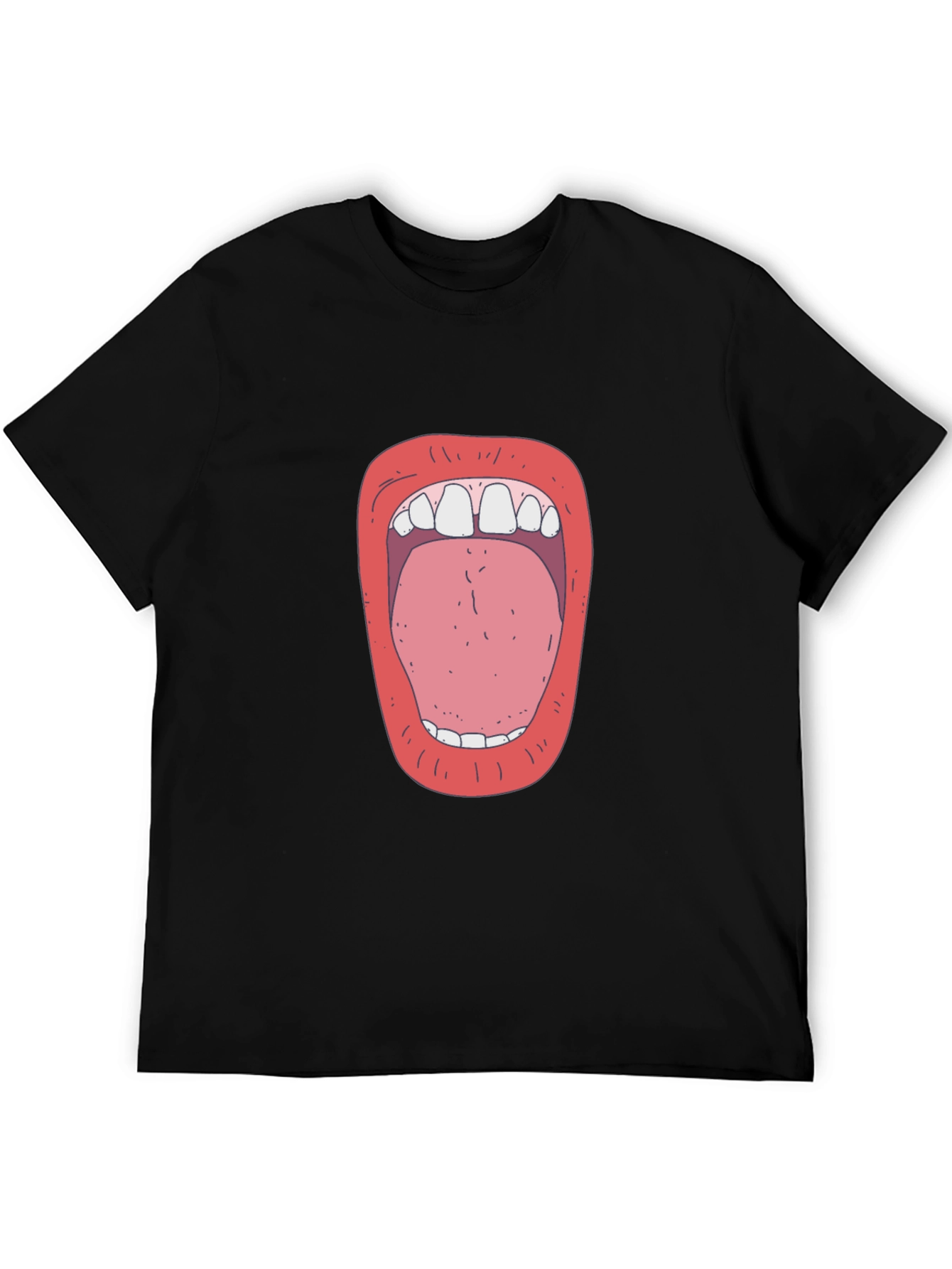 Open Wide Graphic Tee - Unique Mouth Design
