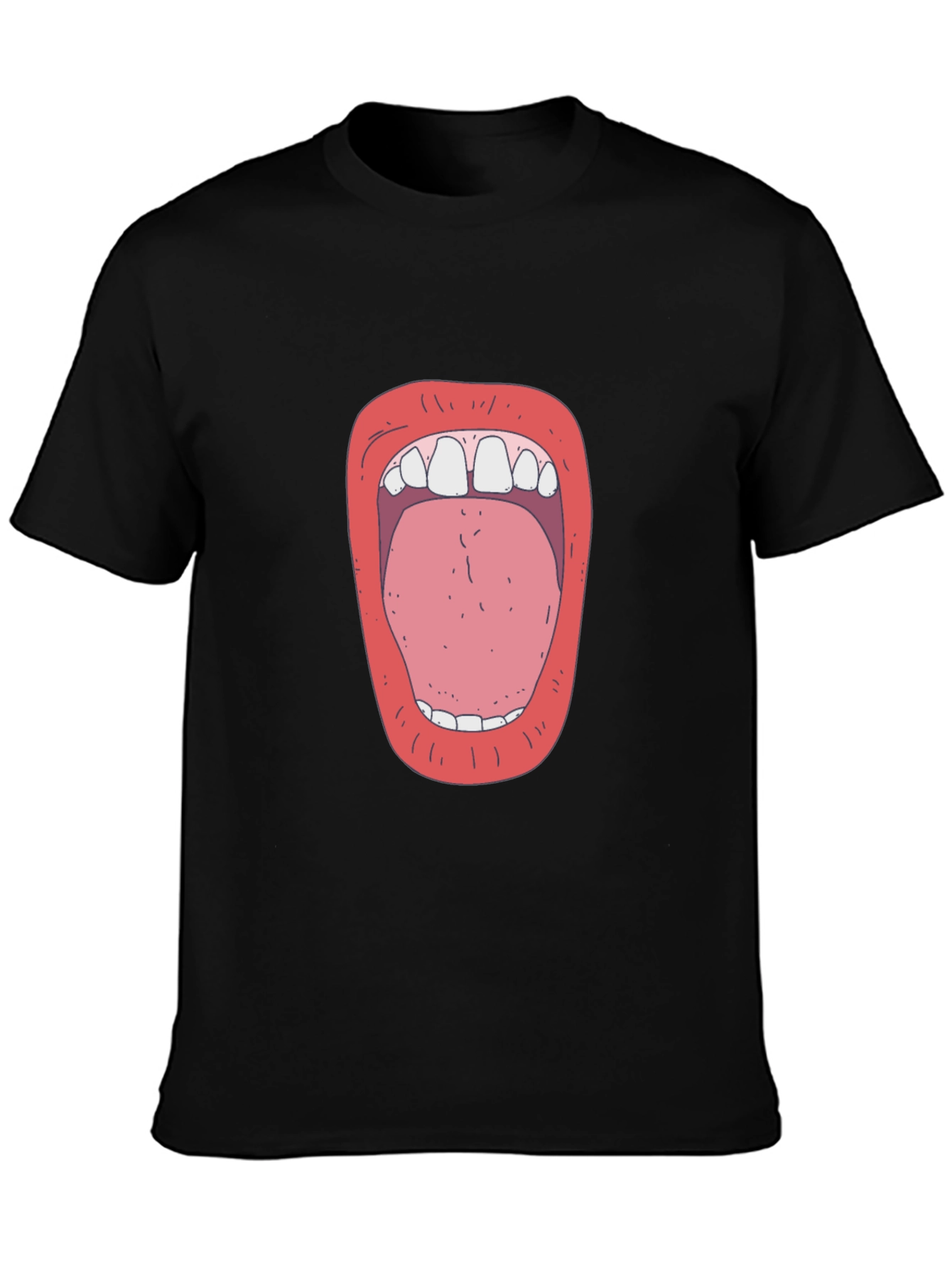 Open Wide Graphic Tee - Unique Mouth Design