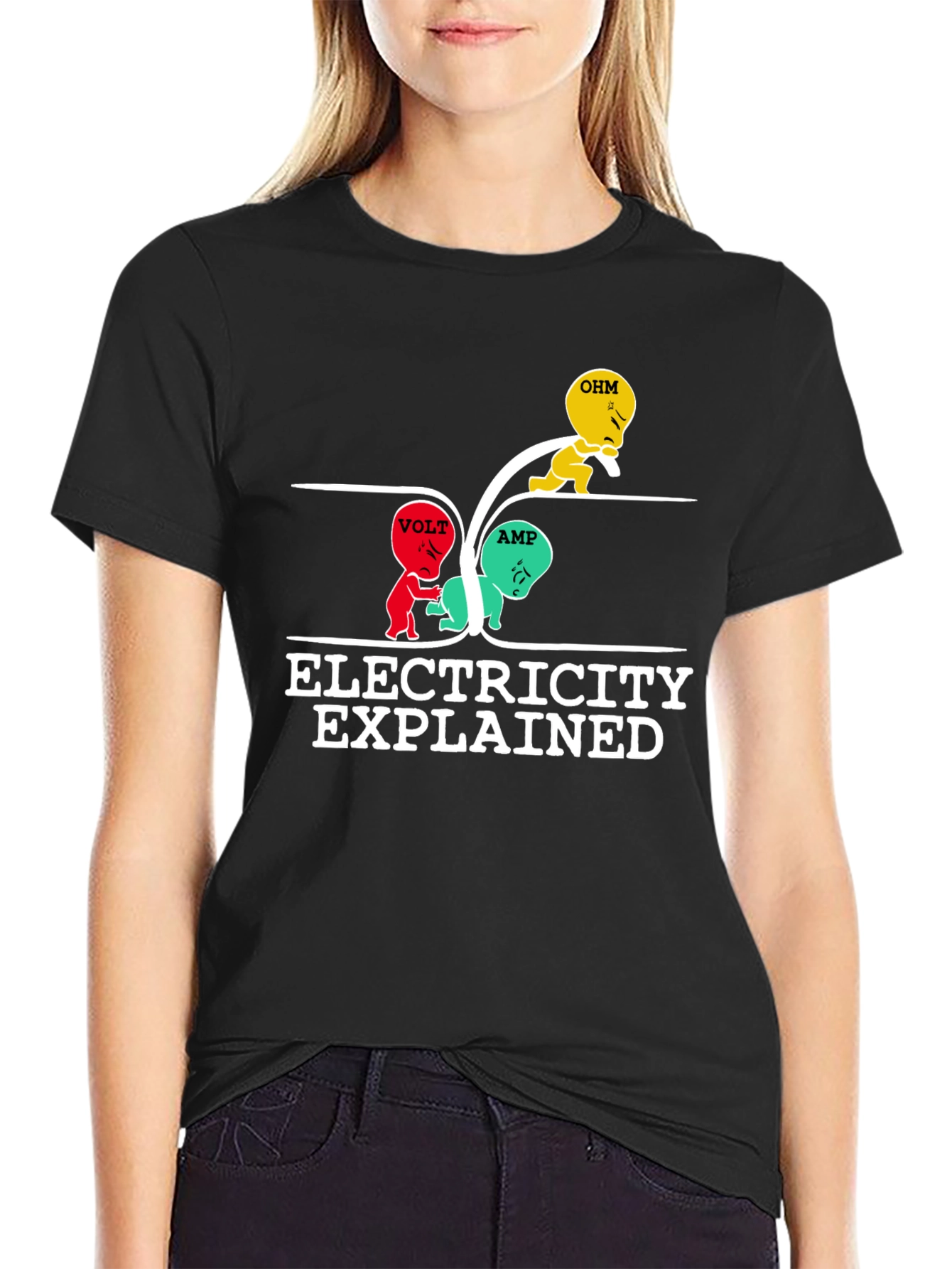 Electricity Explained Graphic T-Shirt - Black Cotton Tee