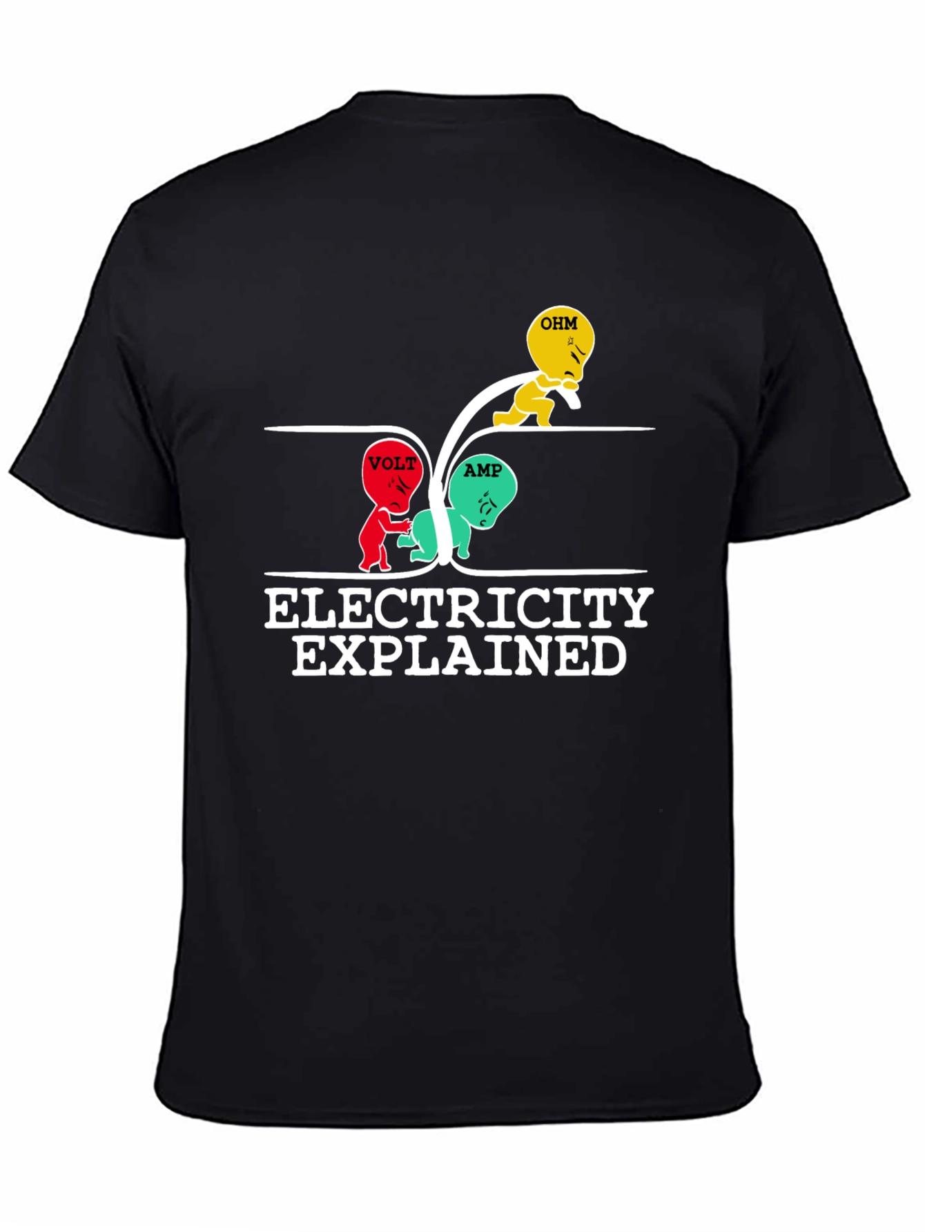 Electricity Explained Graphic T-Shirt - Black Cotton Tee
