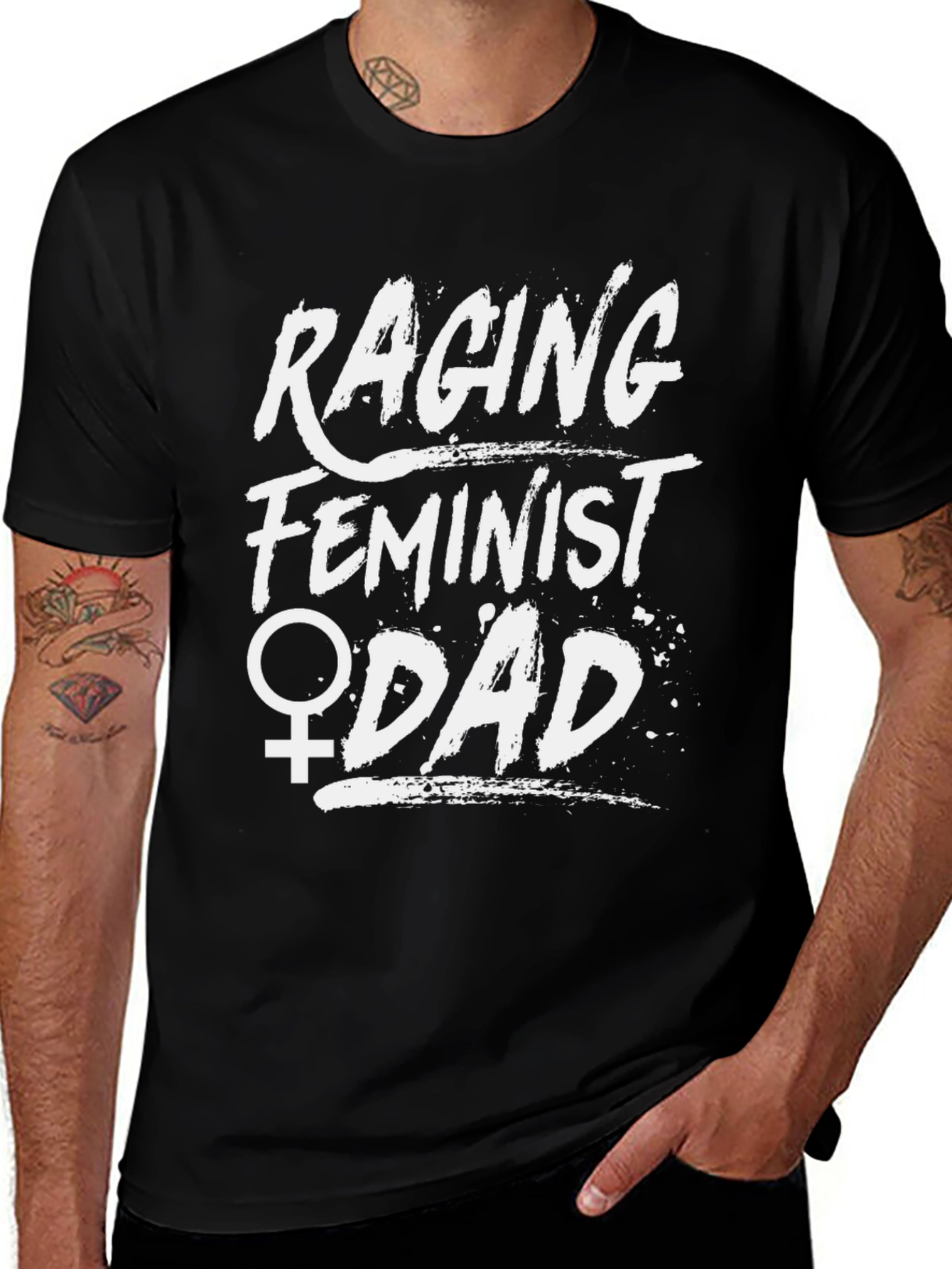 Raging Feminist Dad T-Shirt - Black Cotton Tee
