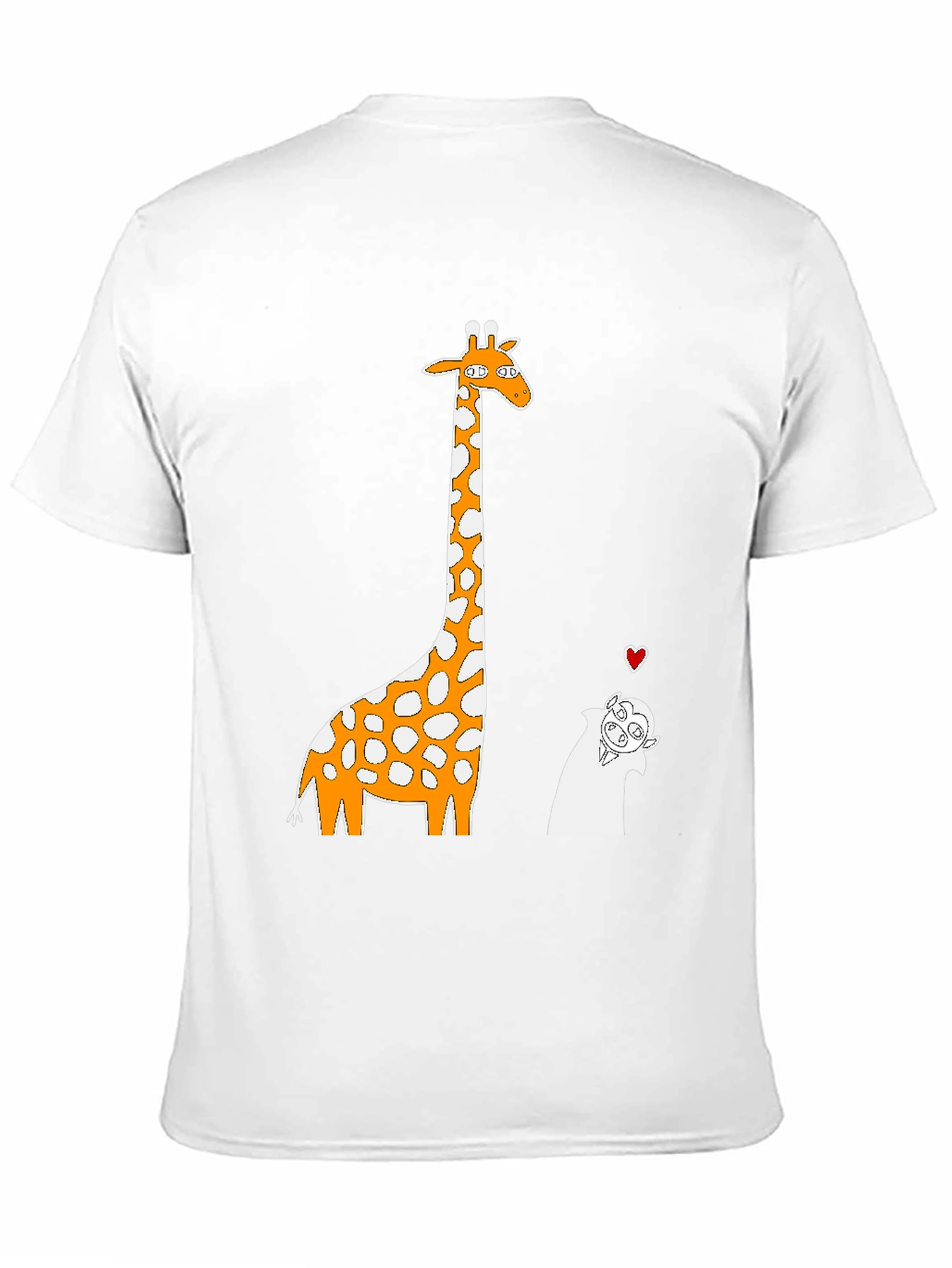 Giraffe and Vampire Cartoon T-Shirt - Black