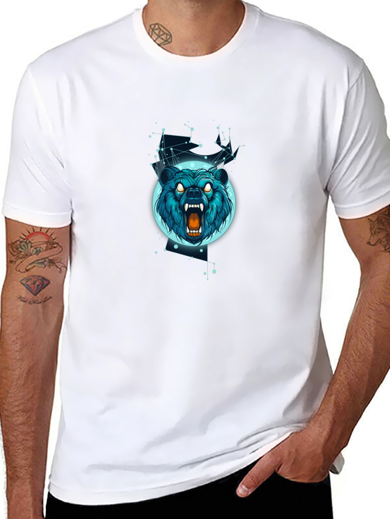 Bear Constellation Graphic Tee - Black