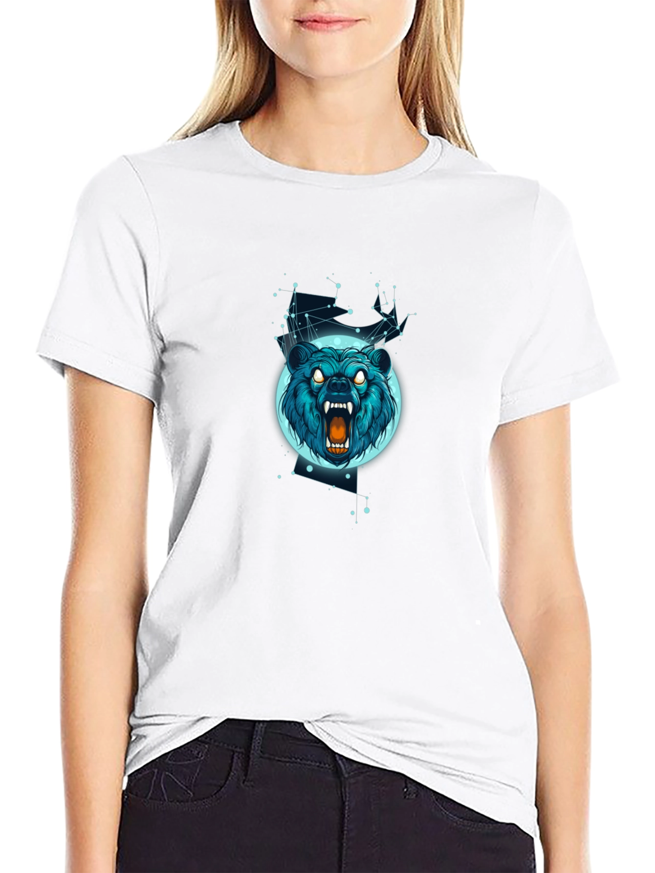 Bear Constellation Graphic Tee - Black