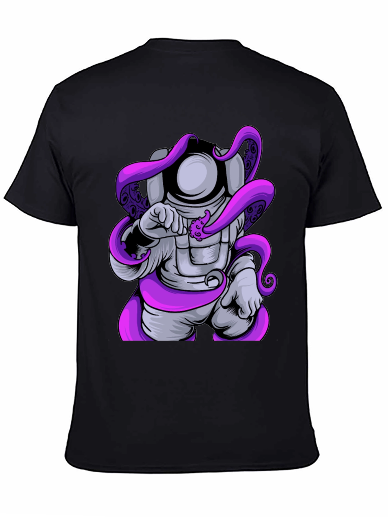 Astronaut Octopus T-Shirt - Black Graphic Tee