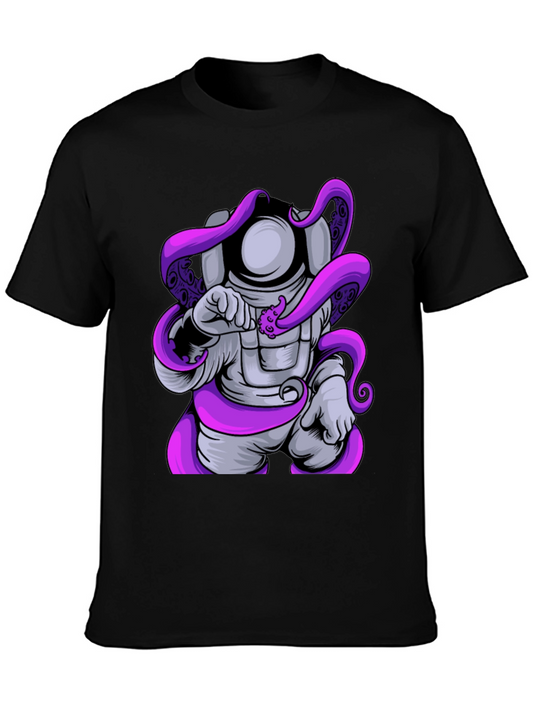 Astronaut Octopus T-Shirt - Black Graphic Tee