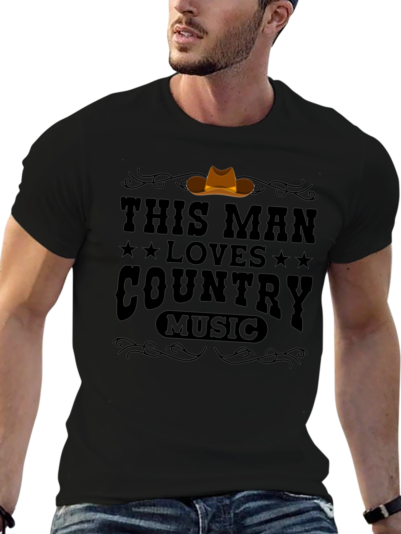 This Man Loves Country Music Graphic T-Shirt