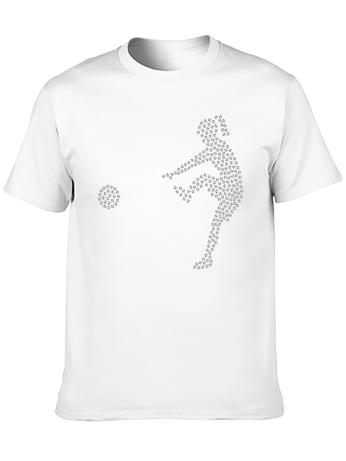 Soccer Player Graphic Tee - Black Cotton T-Shirt