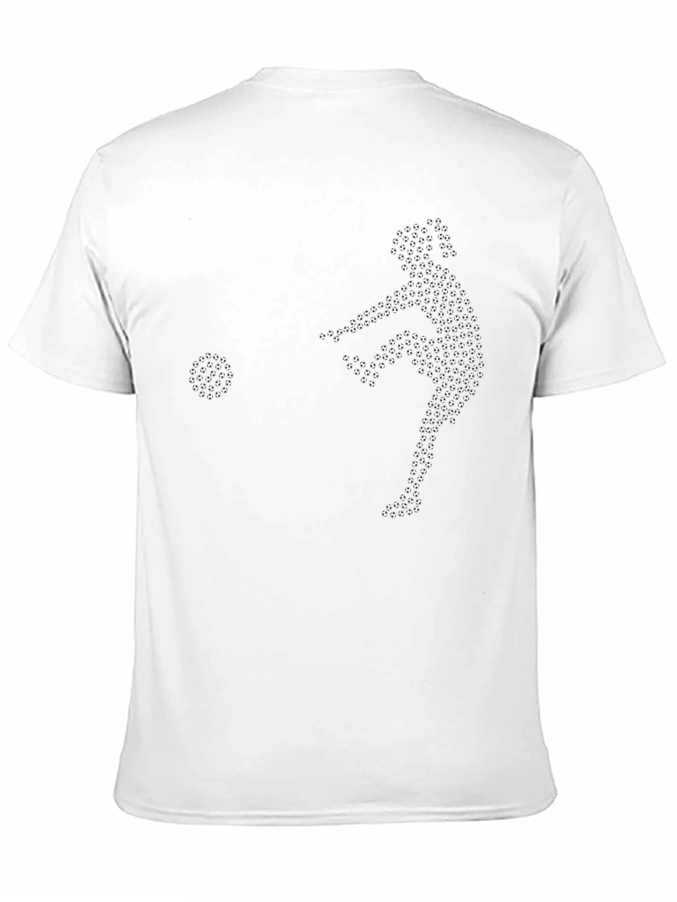 Soccer Player Graphic Tee - Black Cotton T-Shirt