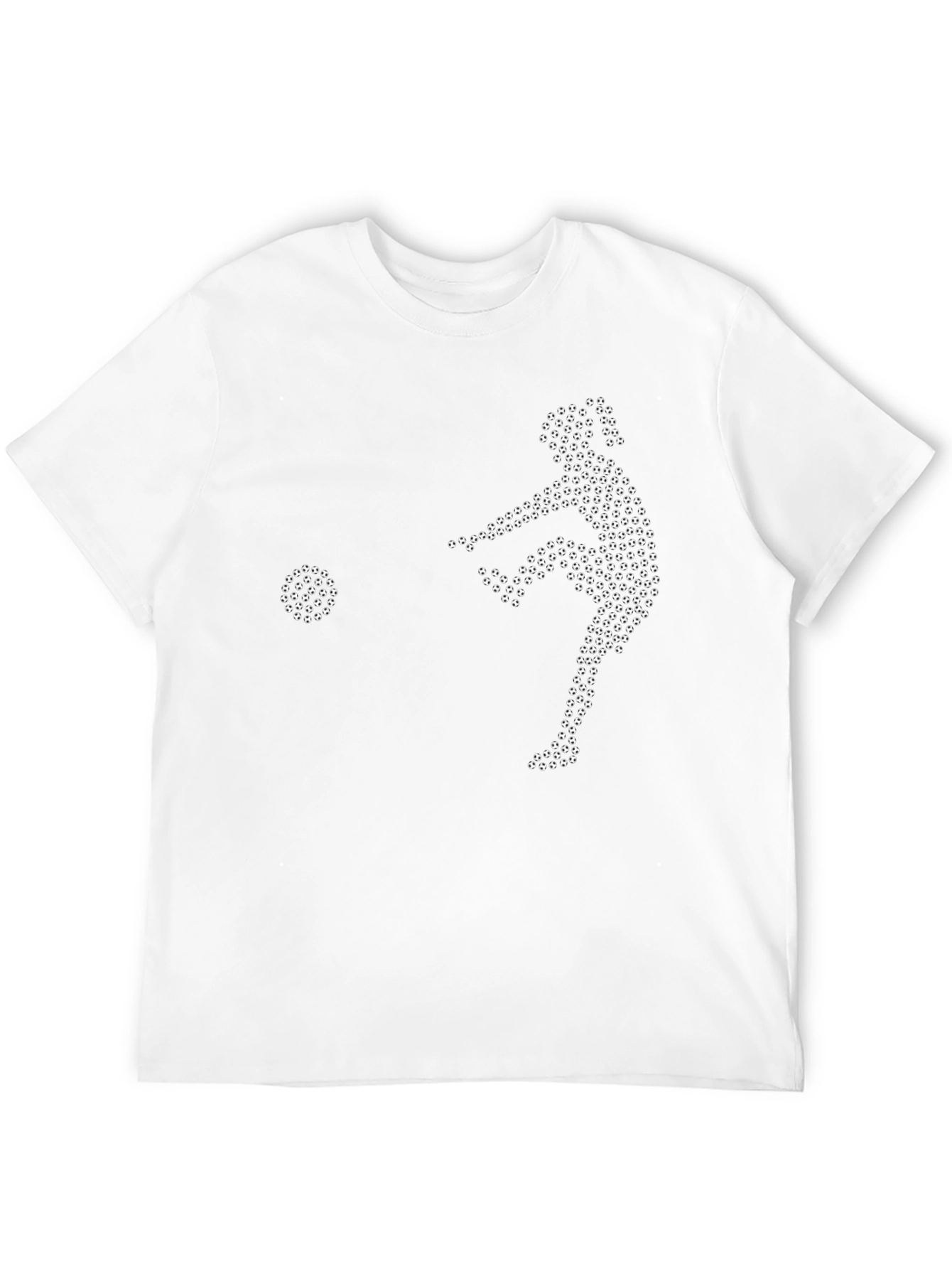 Soccer Player Graphic Tee - Black Cotton T-Shirt