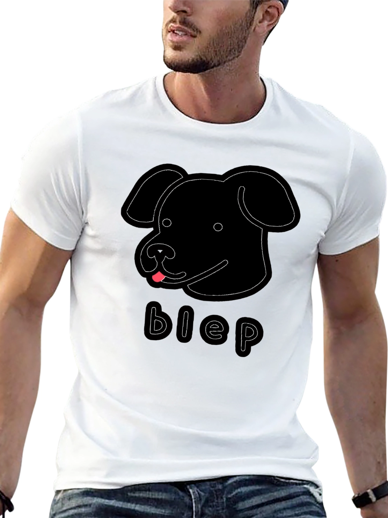 Blep Dog Graphic Tee - Mens Black T-Shirt