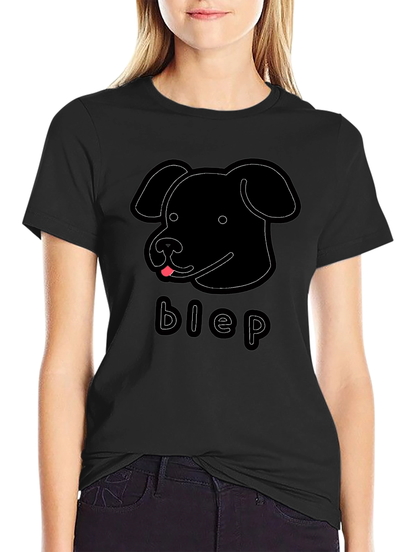 Blep Dog Graphic Tee - Mens Black T-Shirt