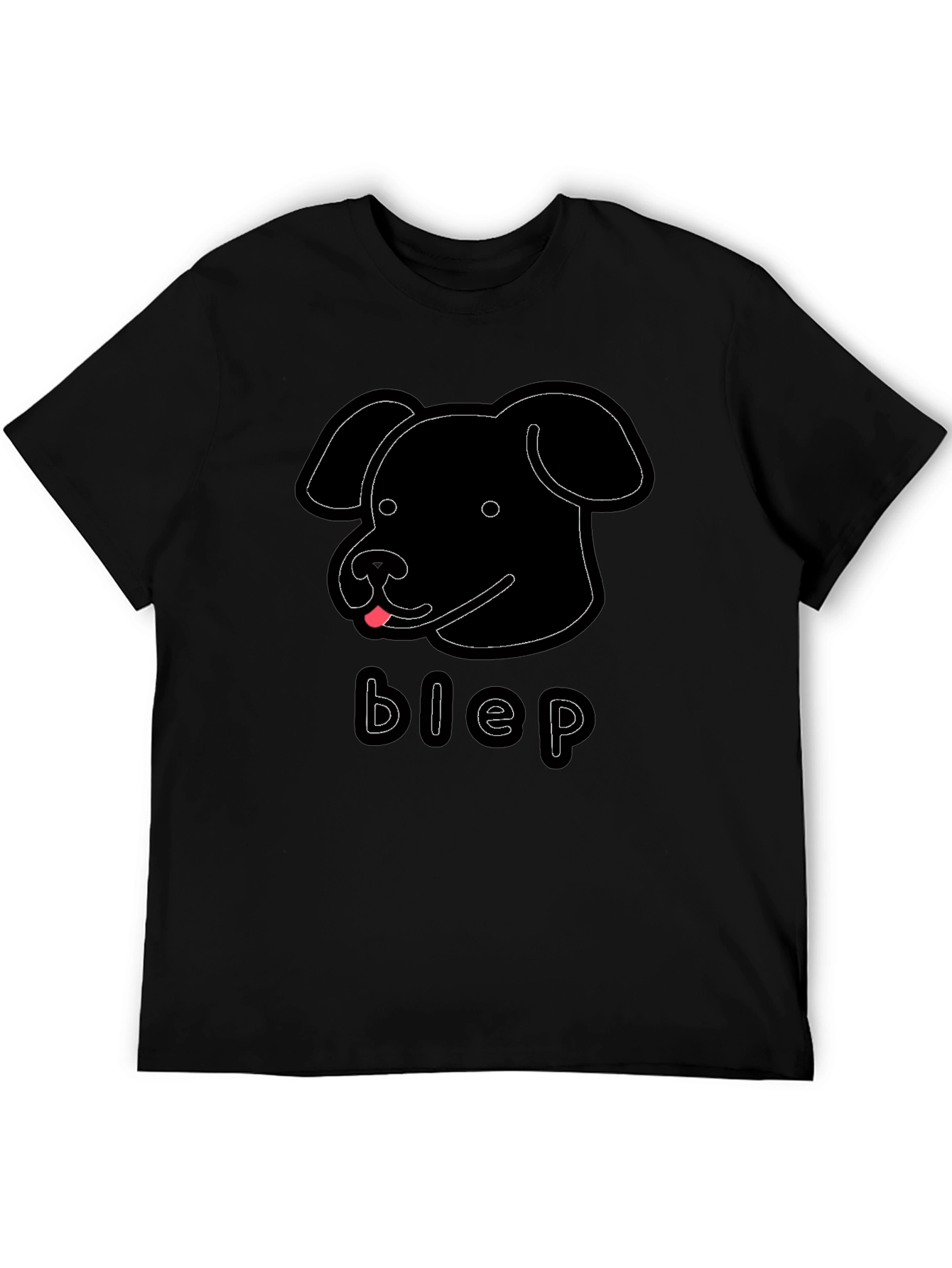 Blep Dog Graphic Tee - Mens Black T-Shirt