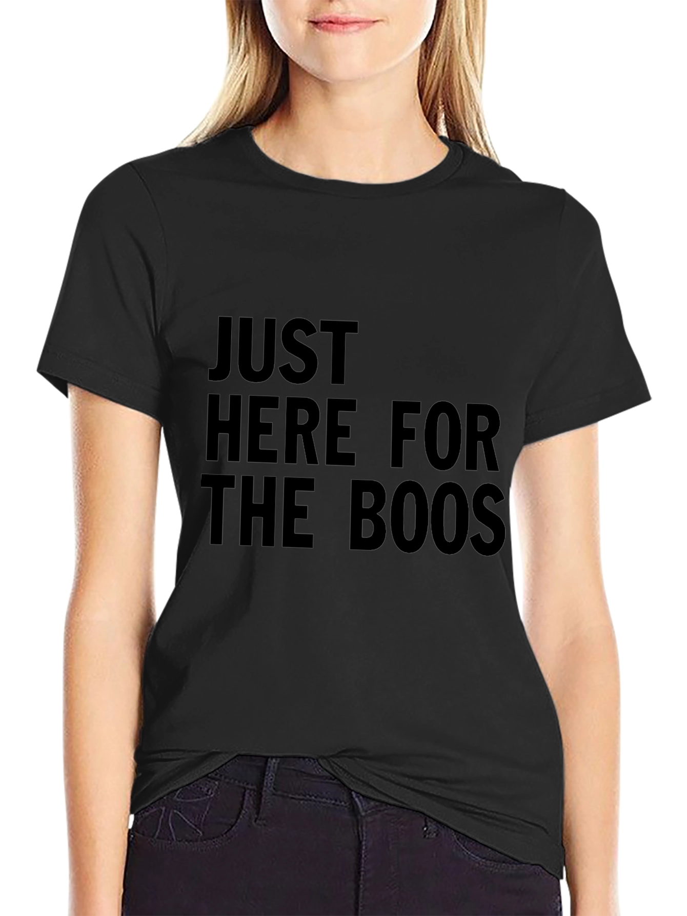 Just Here For The Boos Black Graphic Tee