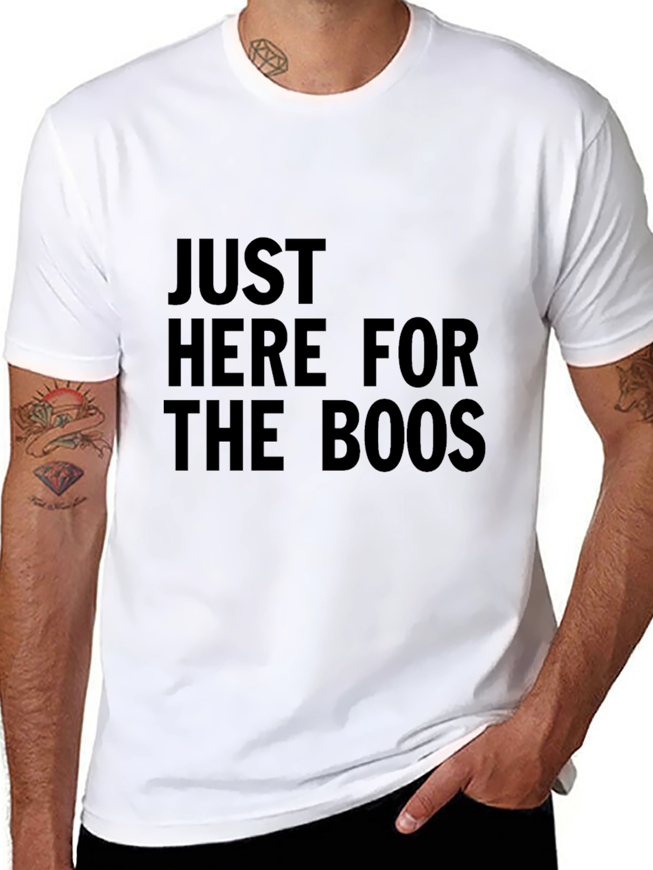 Just Here For The Boos Black Graphic Tee