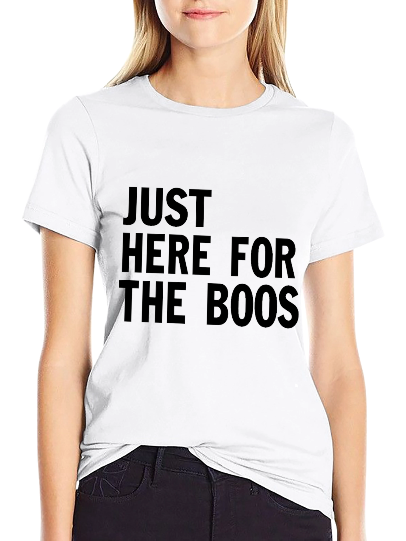 Just Here For The Boos Black Graphic Tee