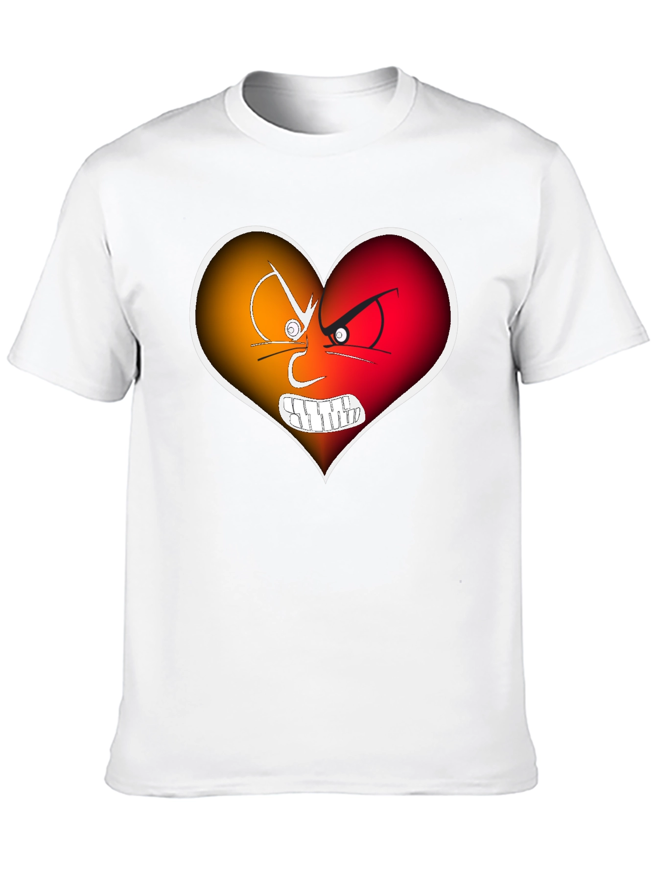 Angry Heart Graphic Black T-Shirt