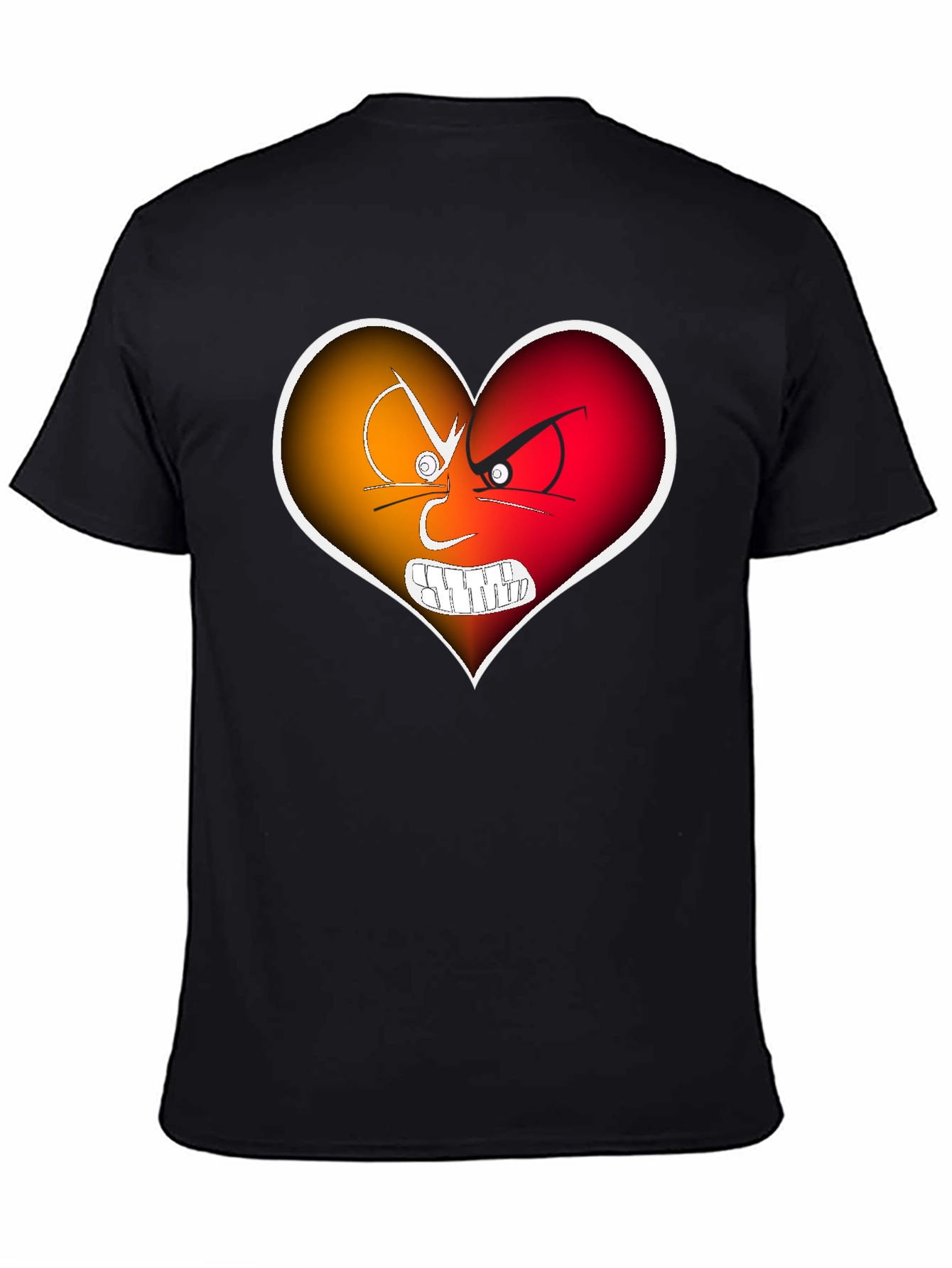 Angry Heart Graphic Black T-Shirt
