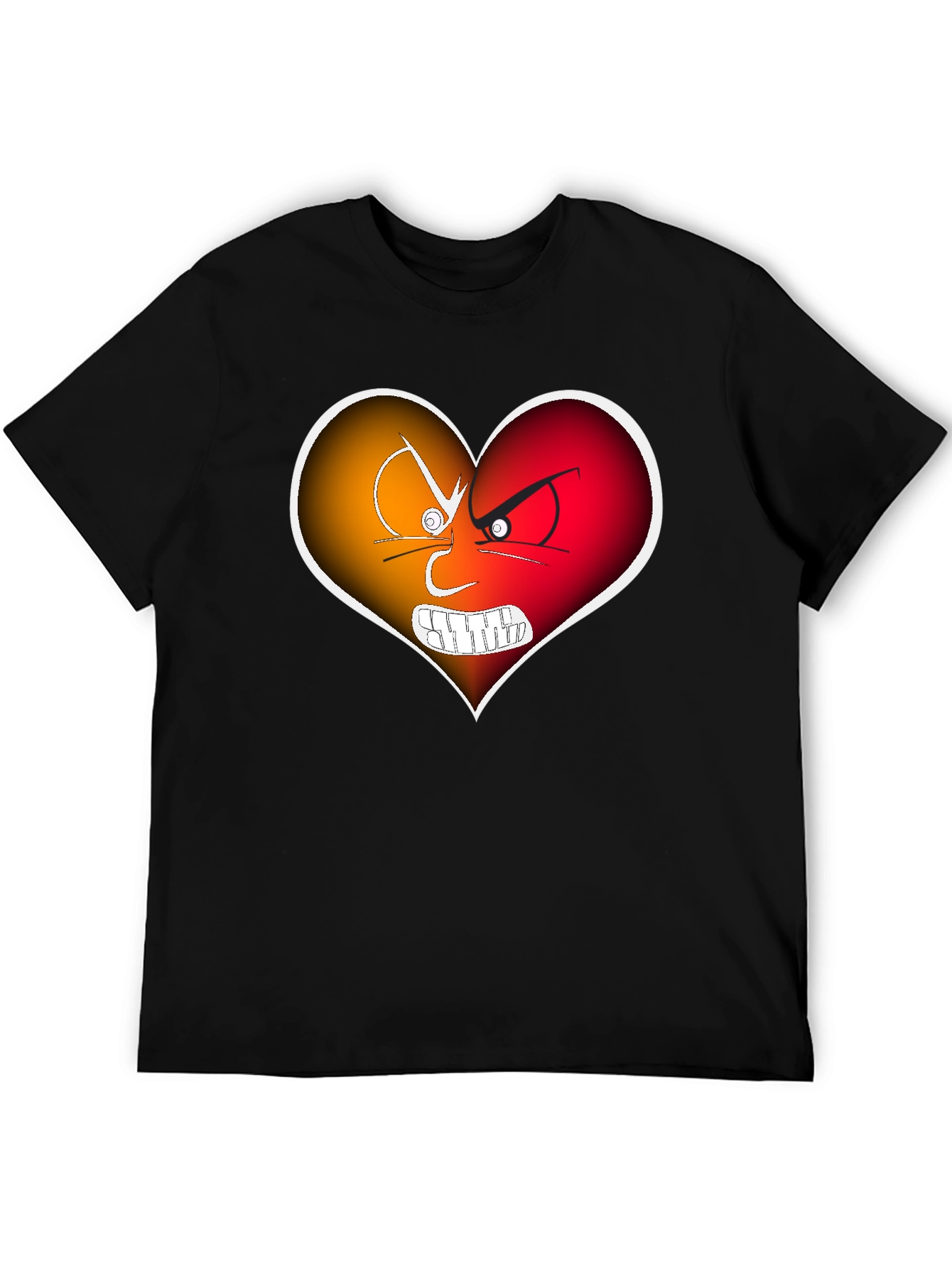 Angry Heart Graphic Black T-Shirt