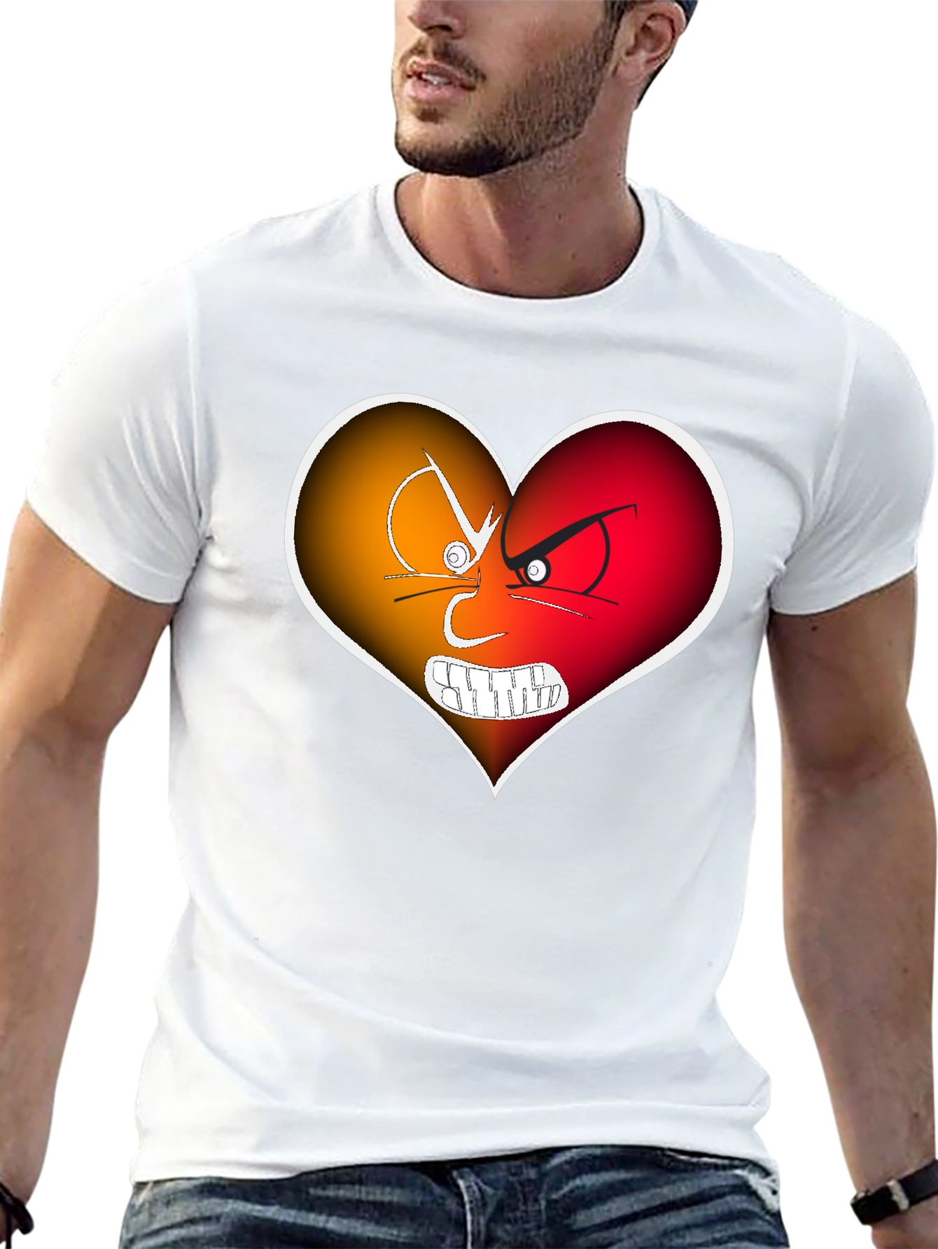 Angry Heart Graphic Black T-Shirt