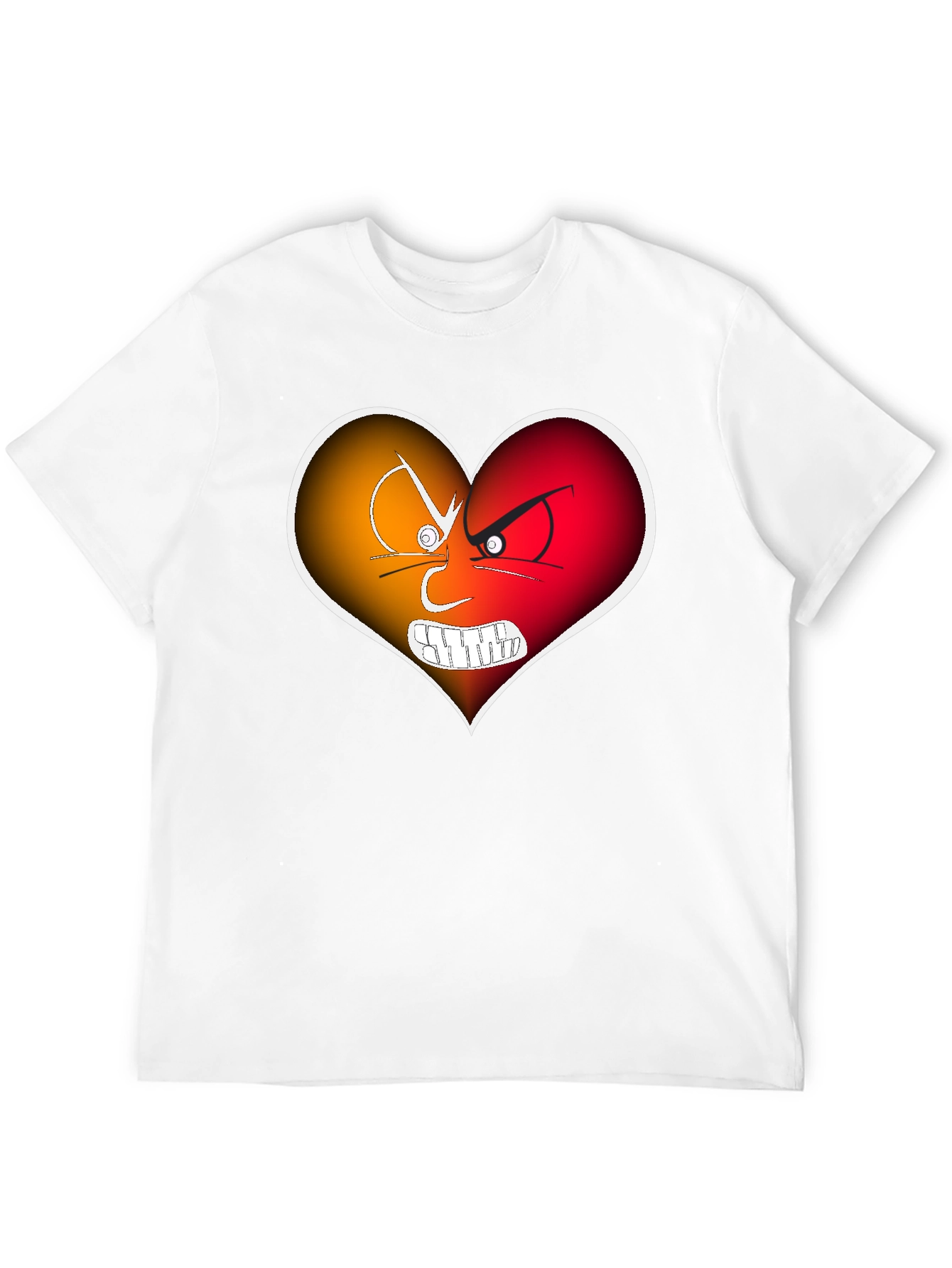 Angry Heart Graphic Black T-Shirt