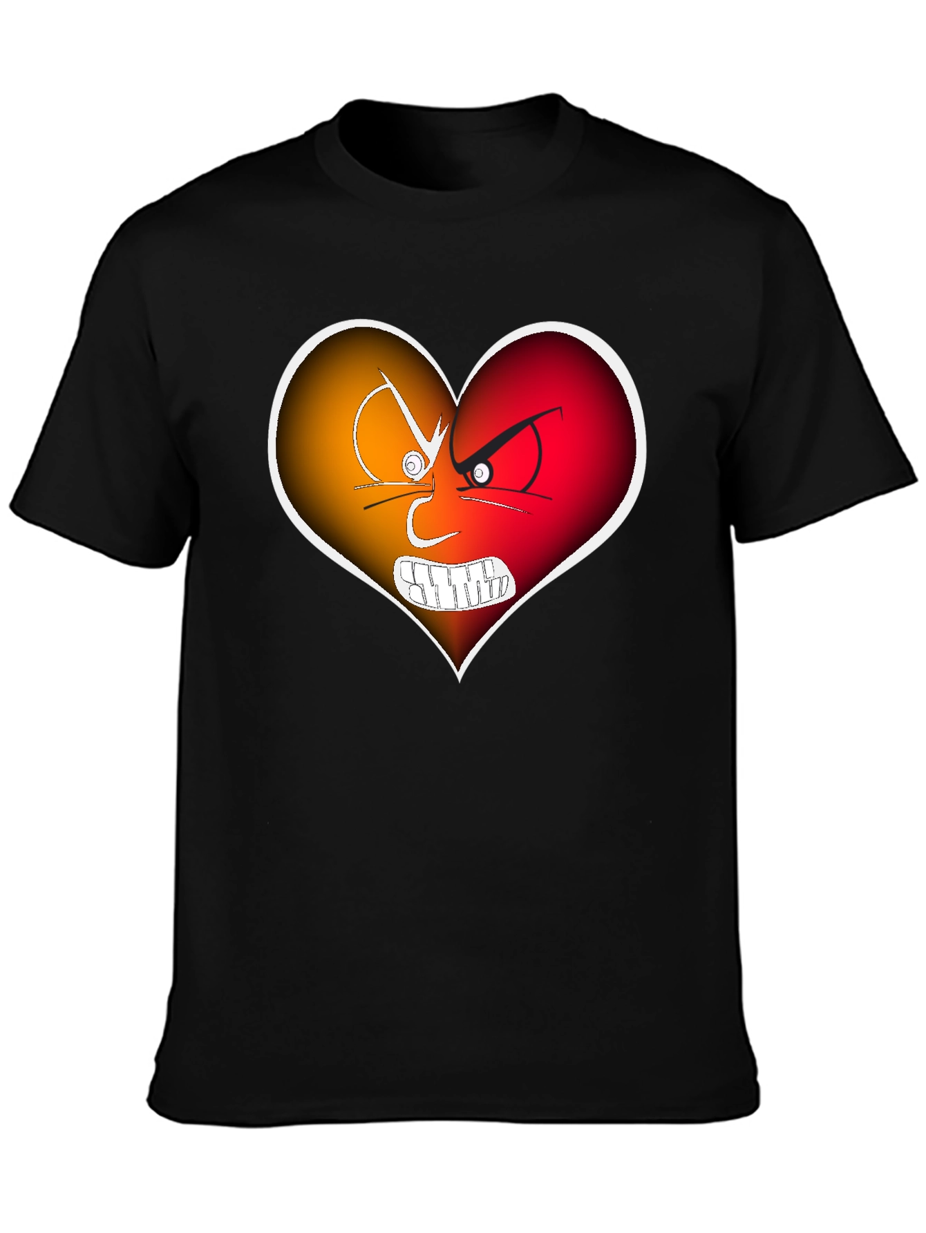 Angry Heart Graphic Black T-Shirt