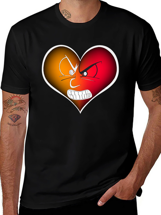 Angry Heart Graphic Black T-Shirt