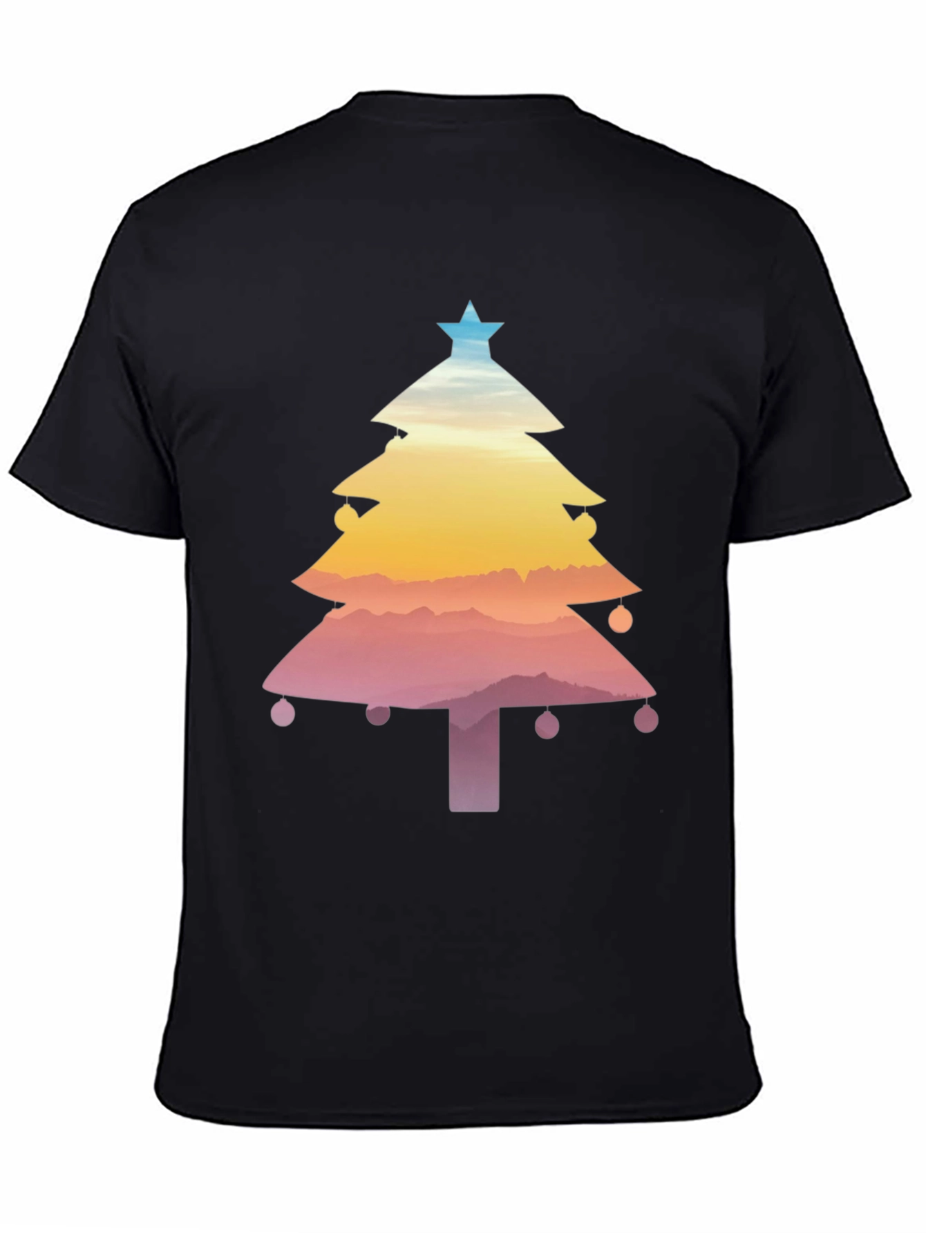 Christmas Tree Sunset Graphic Tee