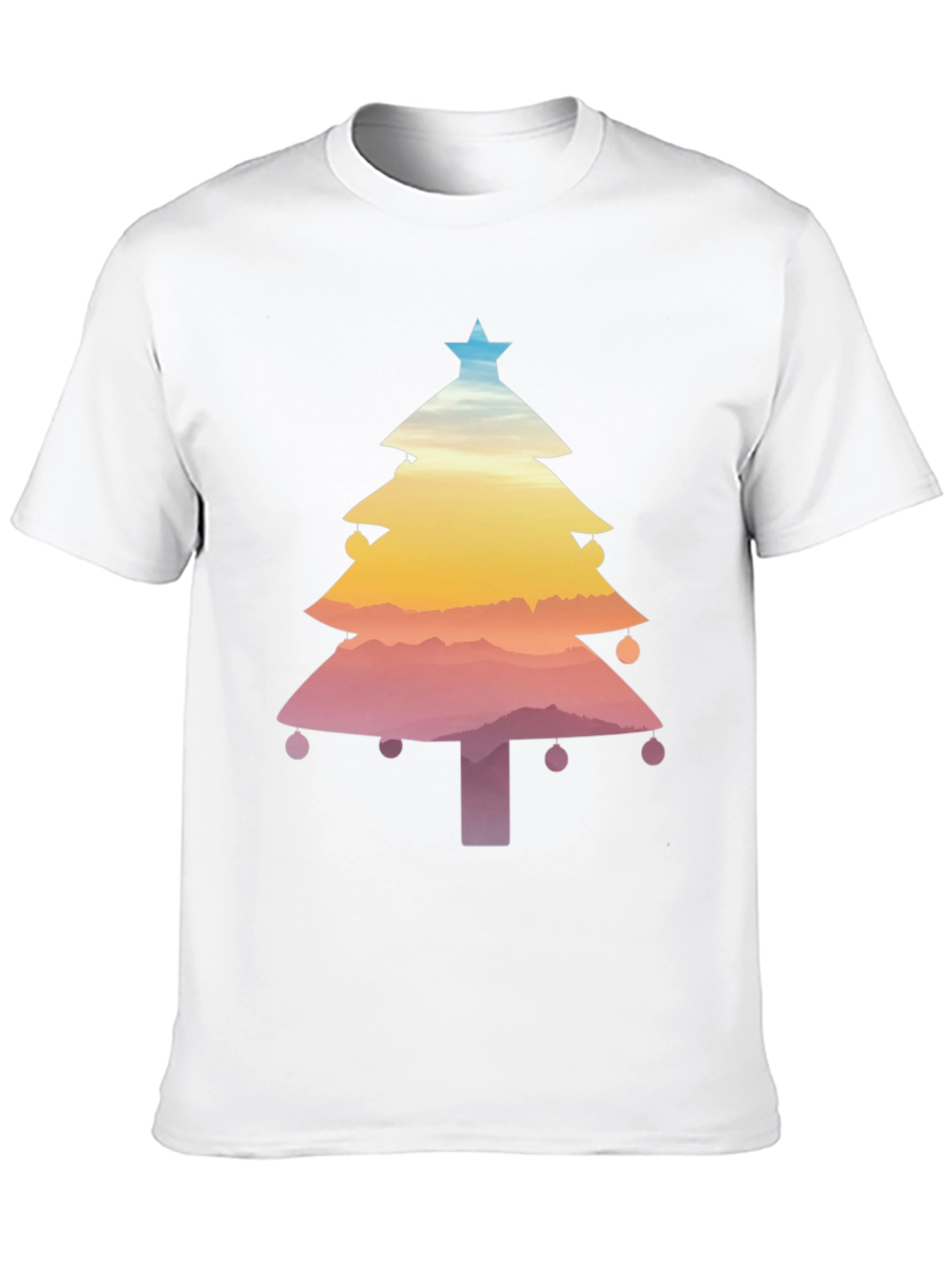 Christmas Tree Sunset Graphic Tee