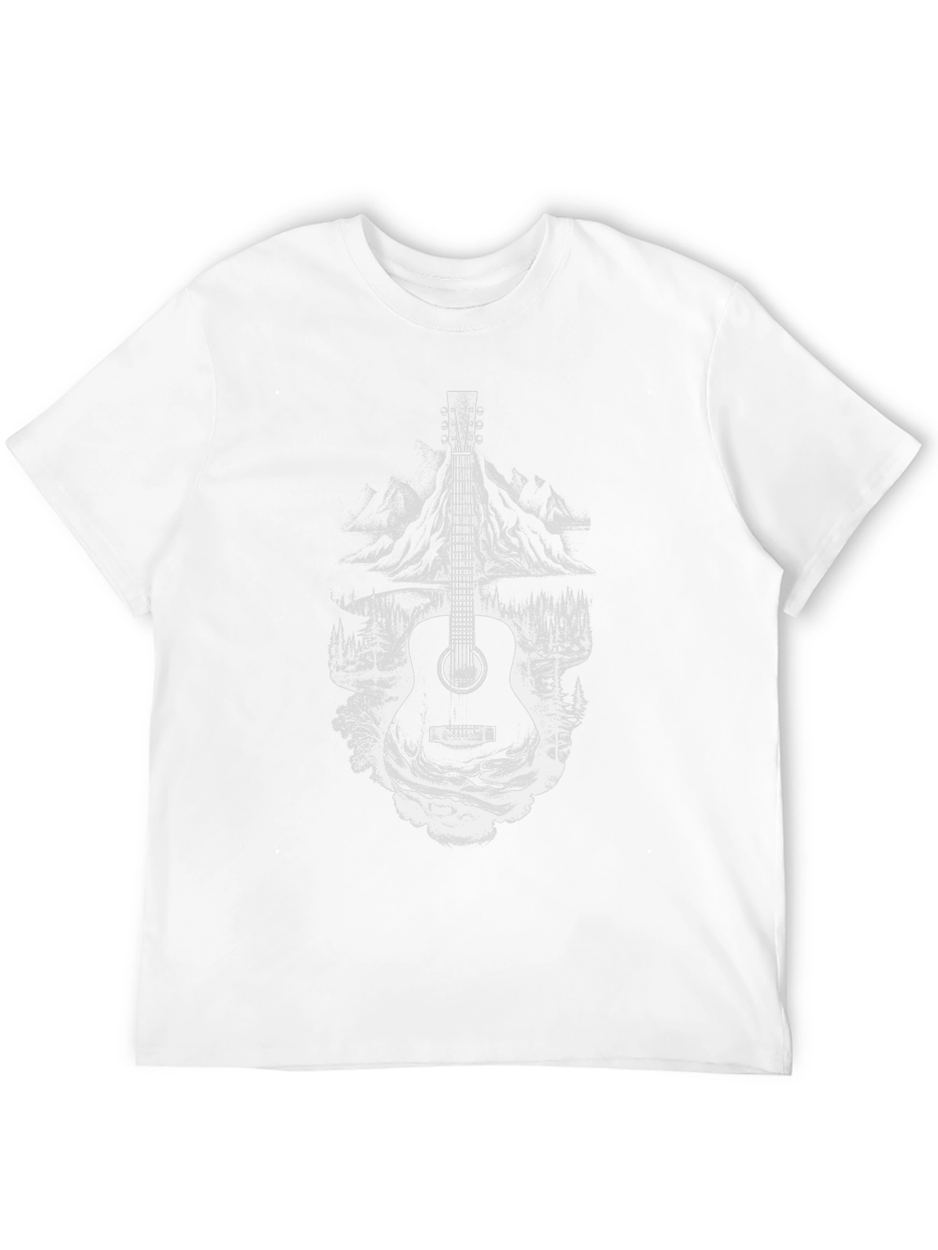 Guitar Nature Black T-Shirt Unique Graphic Tee