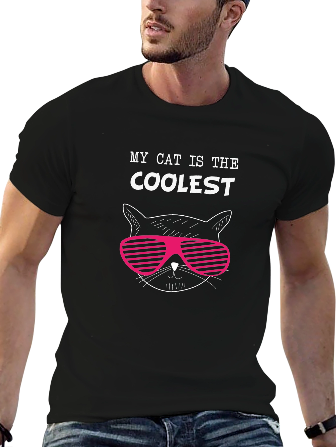 Cool Cat Graphic Tee - Black